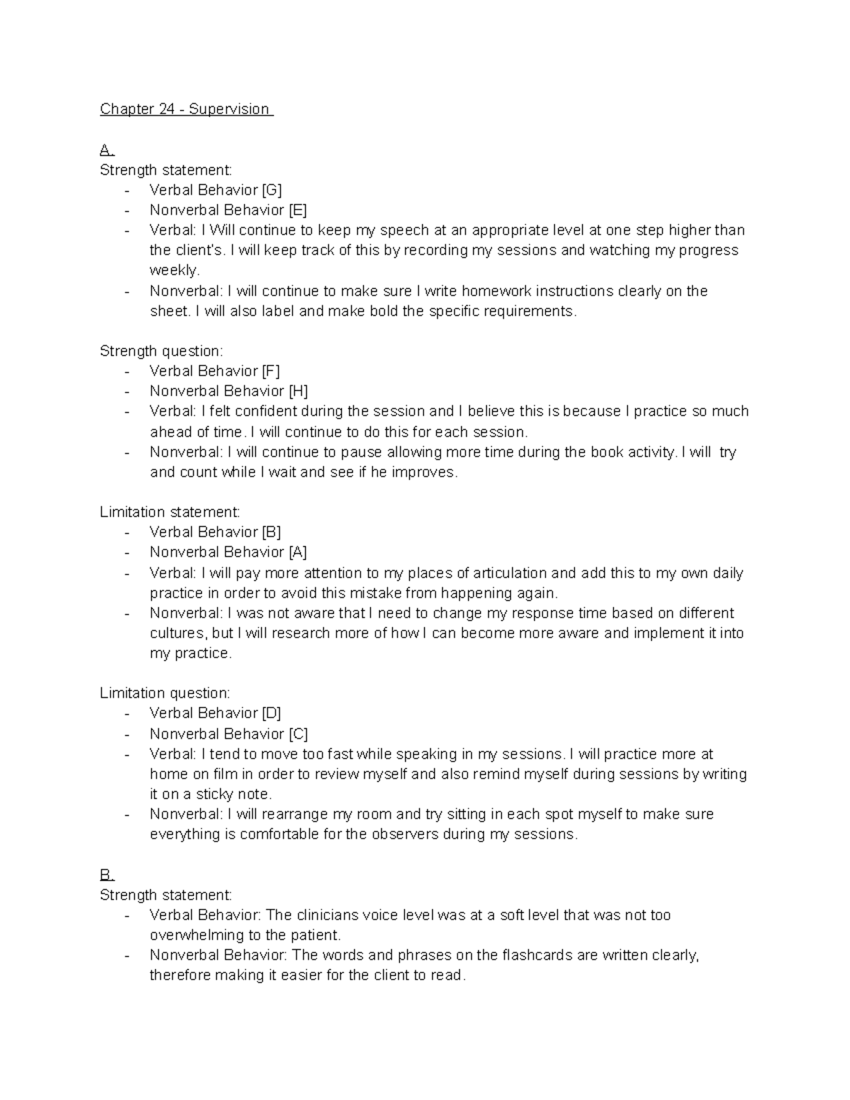 Chapter 24 - Supervision - Chapter 24 - Supervision A. Strength ...