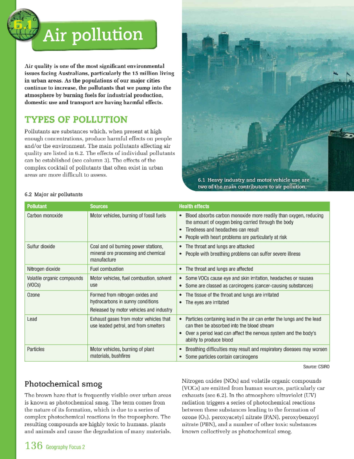 2.3 Air Pollution - Geo Focus PP136-137 - Air pollution Air quality is ...