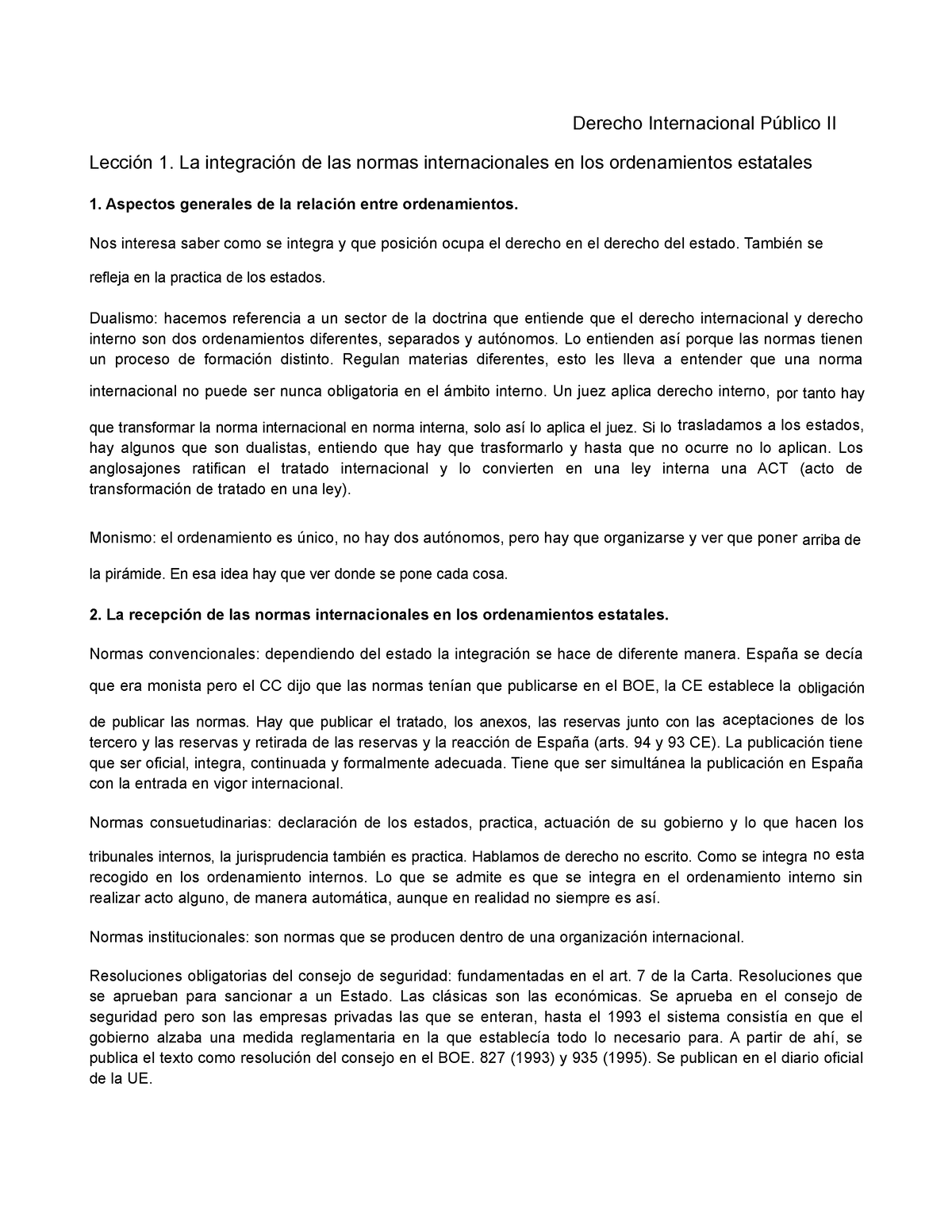 Derecho Internacional Publico Ii Derecho Internacional Público Ii Lección 1 La Integración De 2514