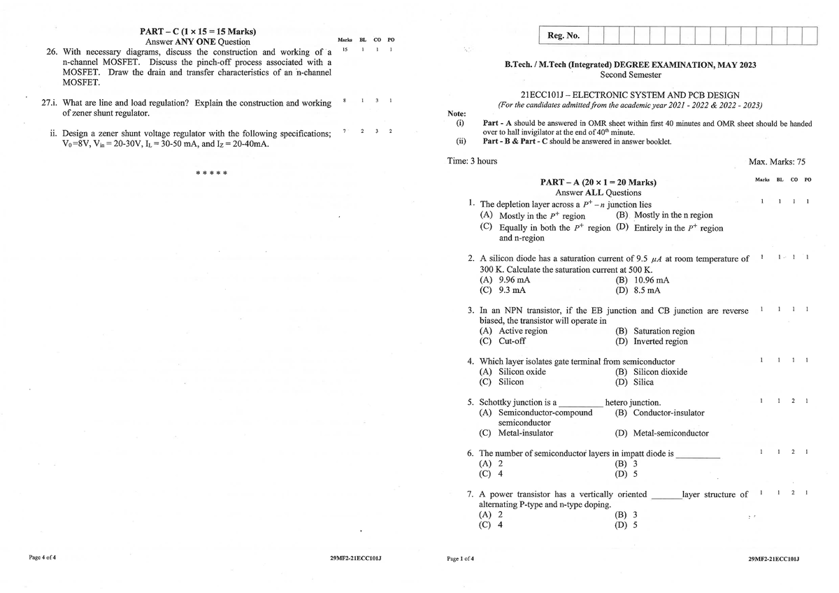21ECC101J - Electronic and electrical engineering - Studocu