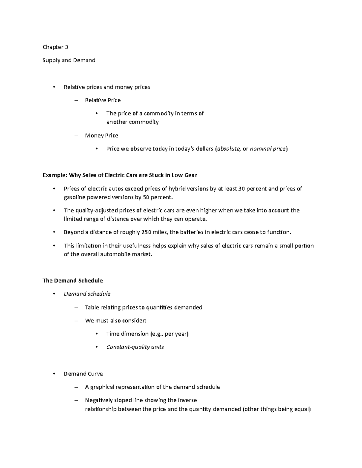 Chapter 3 - Lecture Notes 2 - Chapter 3 Supply and Demand Relative ...