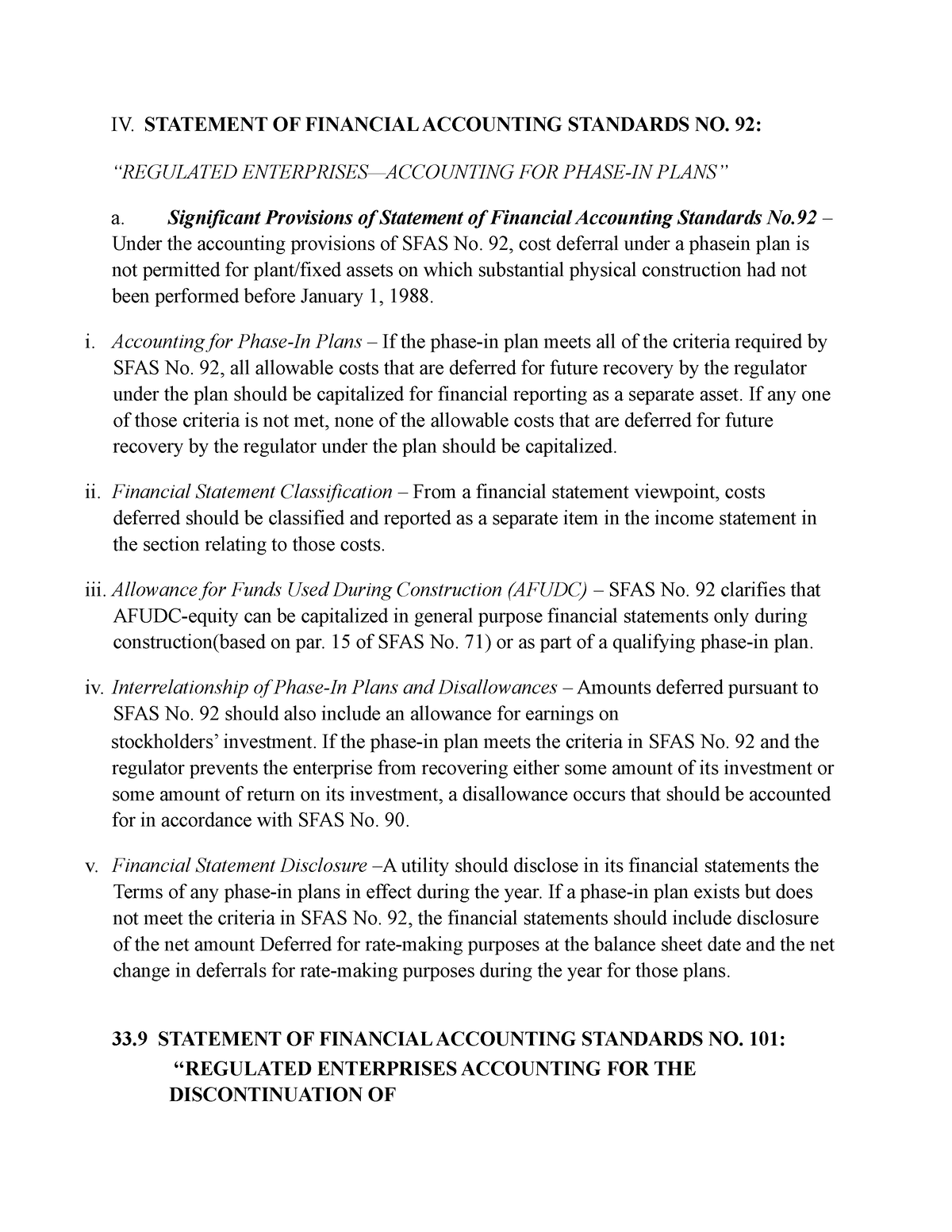 Chapter 33 (Summary) - 3 - IV. STATEMENT OF FINANCIAL ACCOUNTING ...