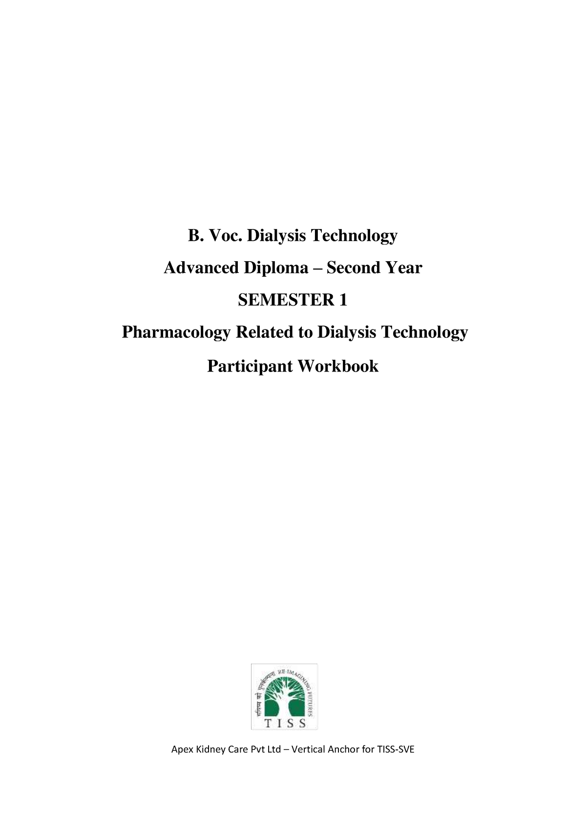 Pharmacology - B. Voc. Dialysis Technology Advanced Diploma – Second ...