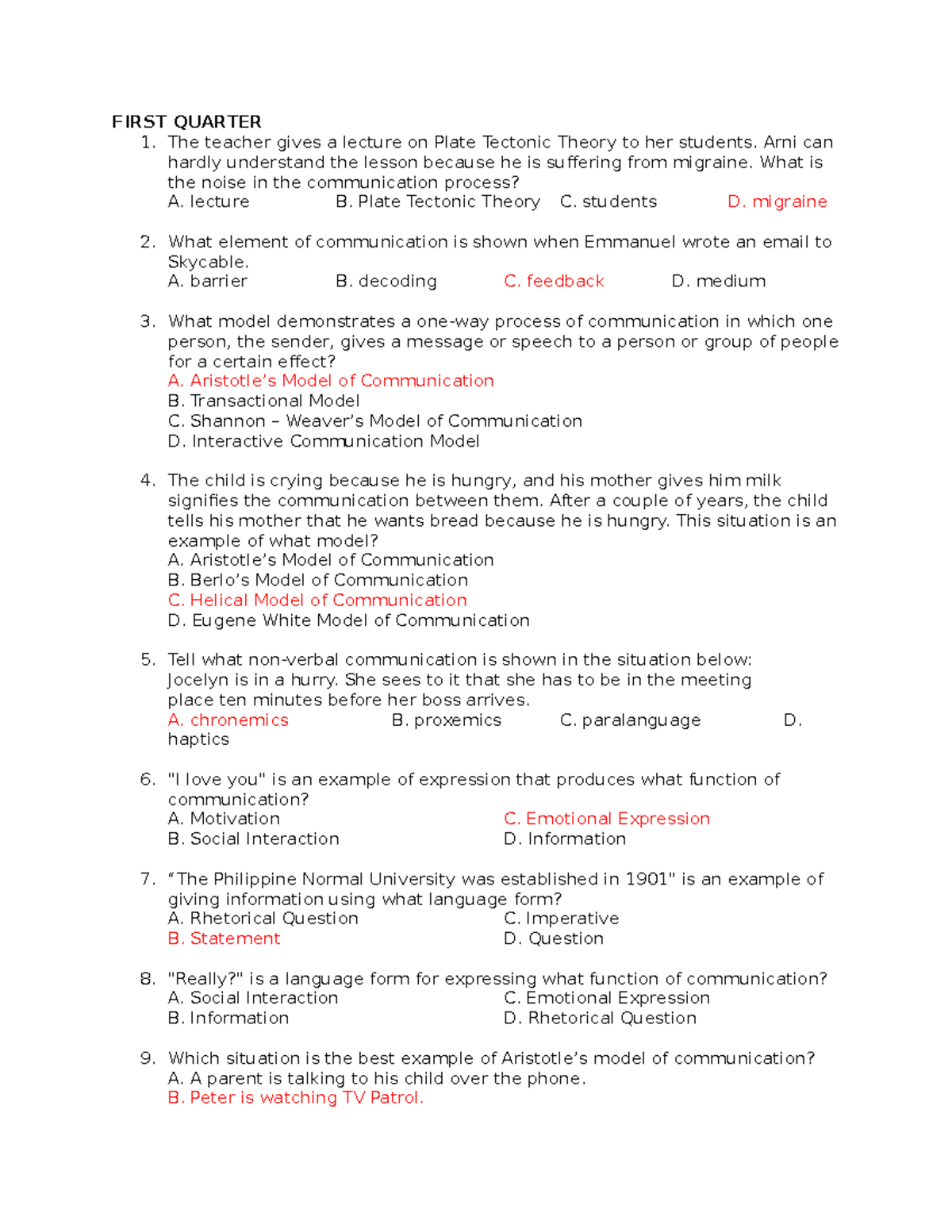 Oral Communication In Context Grade 11 Quarter 1 Module 3