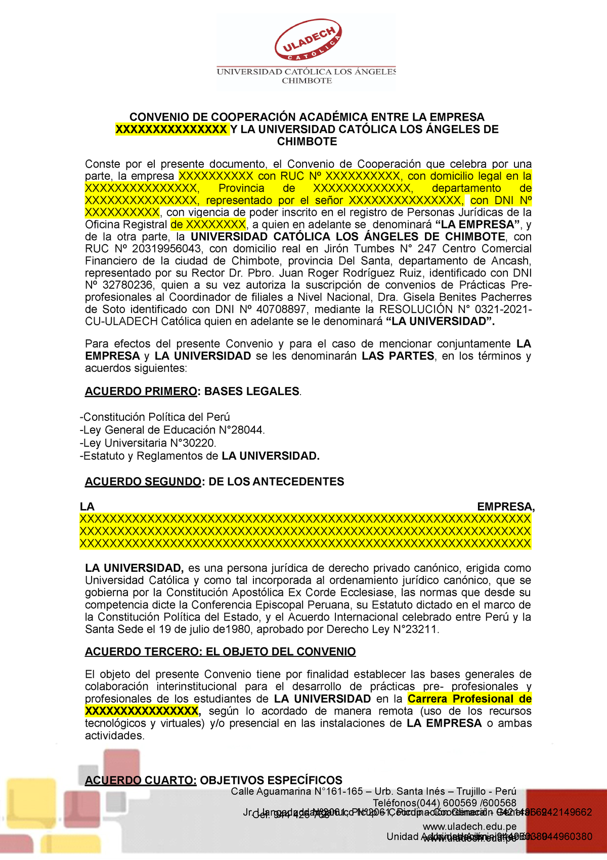 Modelo convenio practicas pre profesionales 2022 esto siii - CONVENIO DE  COOPERACIÓN ACADÉMICA ENTRE - Studocu