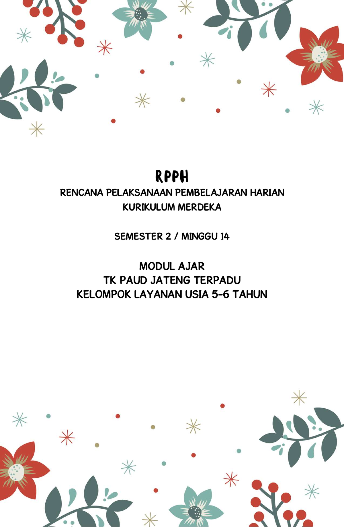 Modul Ajar RPPH TK B 5 6 Tahun Kurmer Smt2 Minggu 14 FREE - Education ...