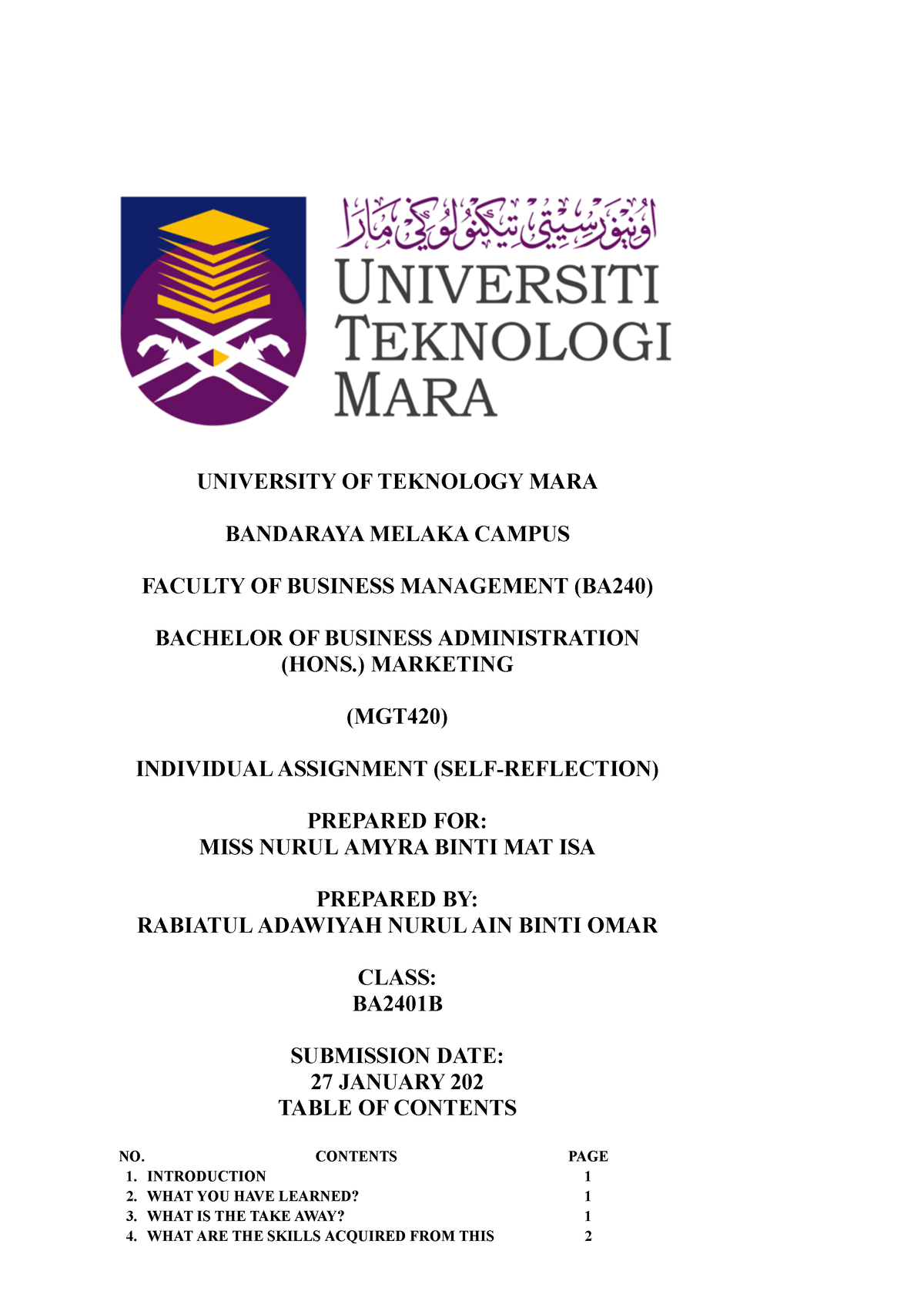 Files - Surr - UNIVERSITY OF TEKNOLOGY MARA BANDARAYA MELAKA CAMPUS ...