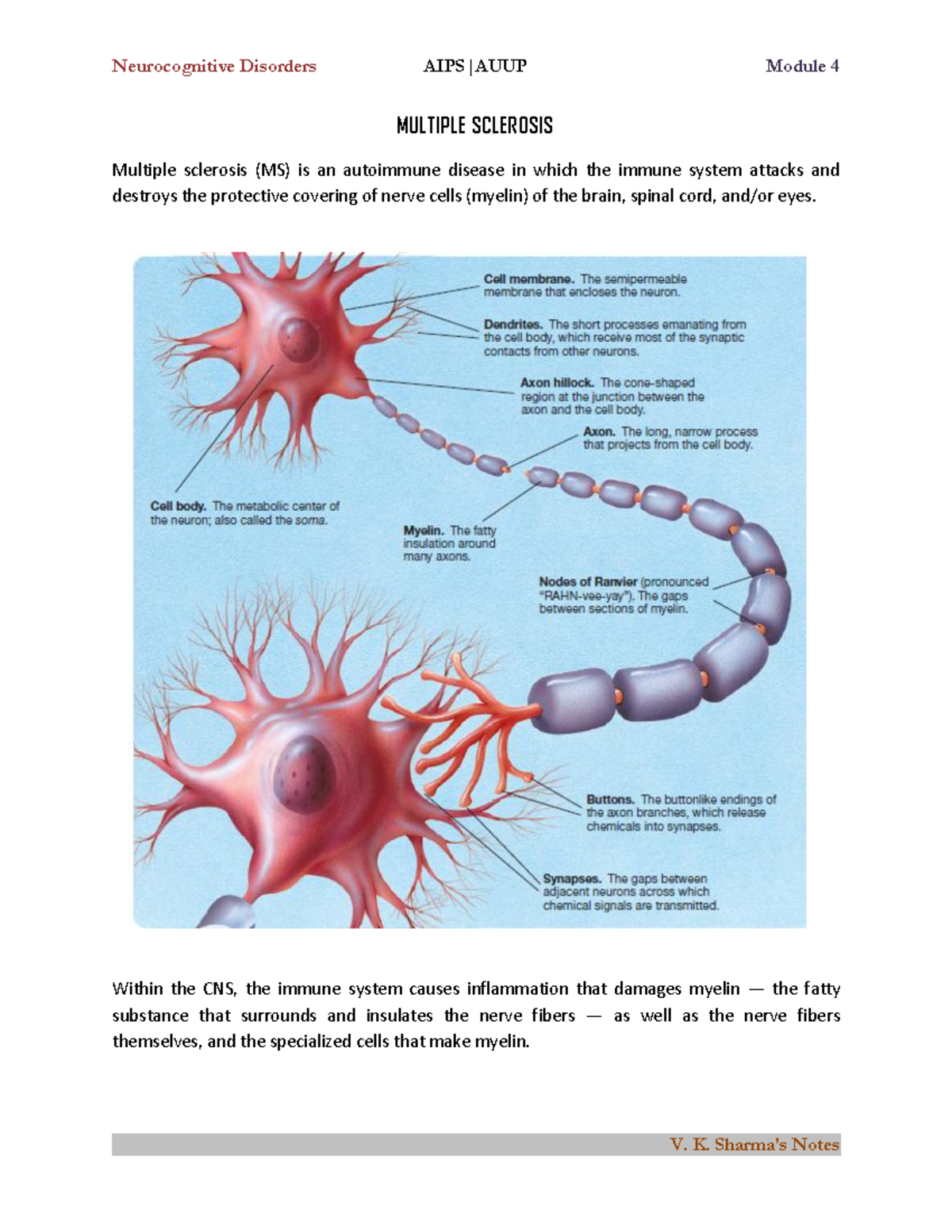 Module-4 MULTIPLE SCLEROSIS - MULTIPLE SCLEROSIS Multiple sclerosis (MS ...