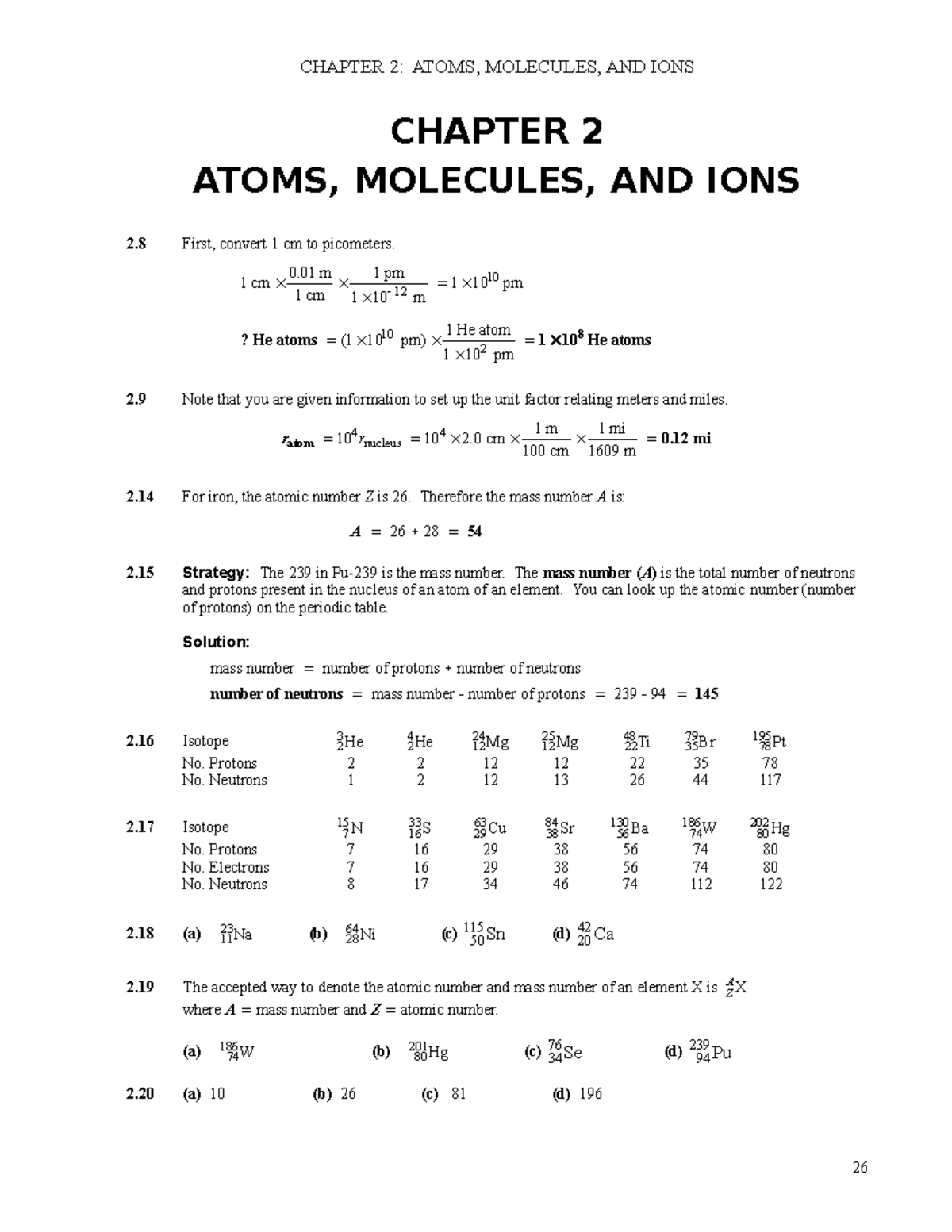 ISM Chapter 02 - Eheh - CHAPTER 2 ATOMS, MOLECULES, AND IONS 2 First ...