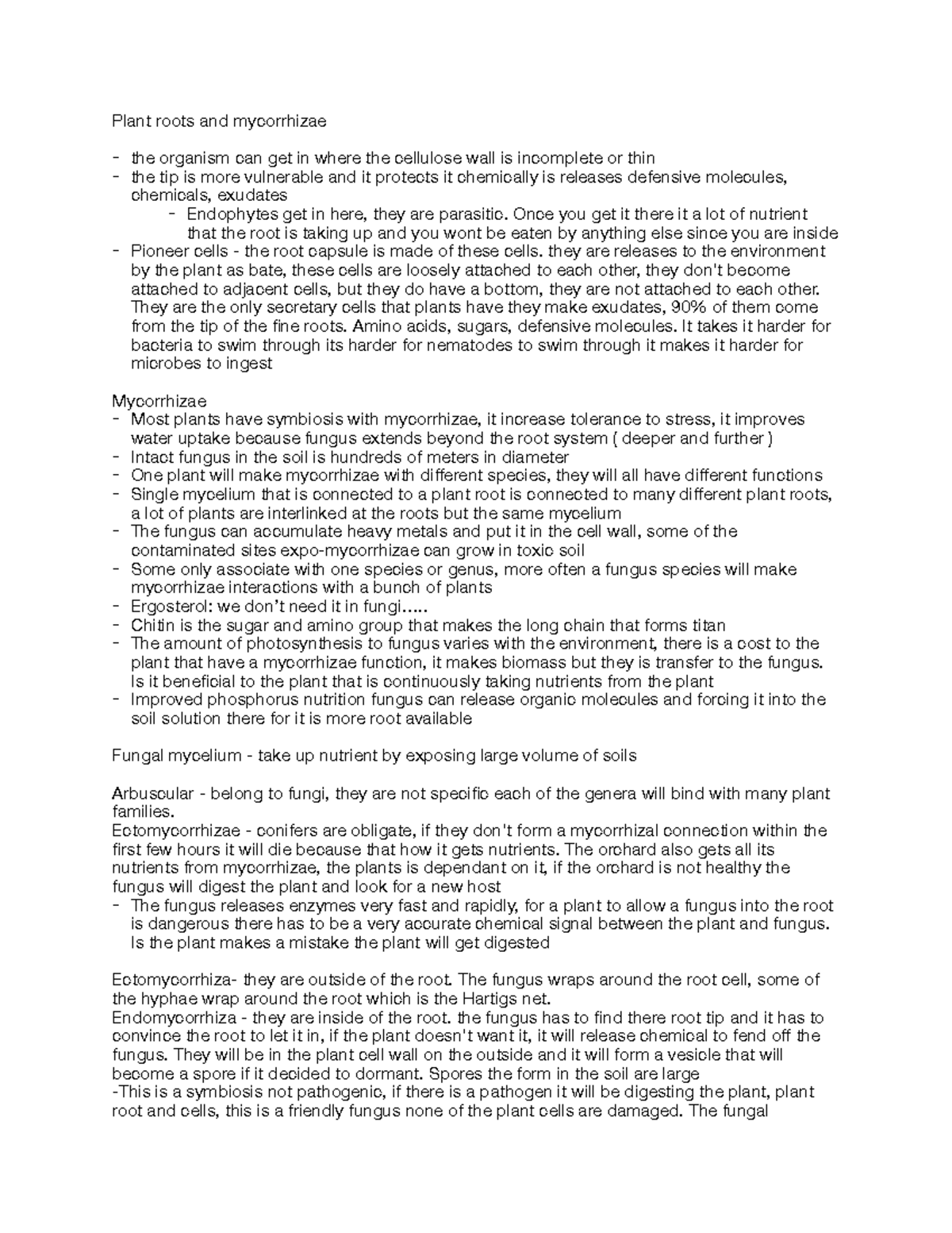 SLSC 344 lecture #18 - Class notes- teacher Sina Adl - Plant roots and ...