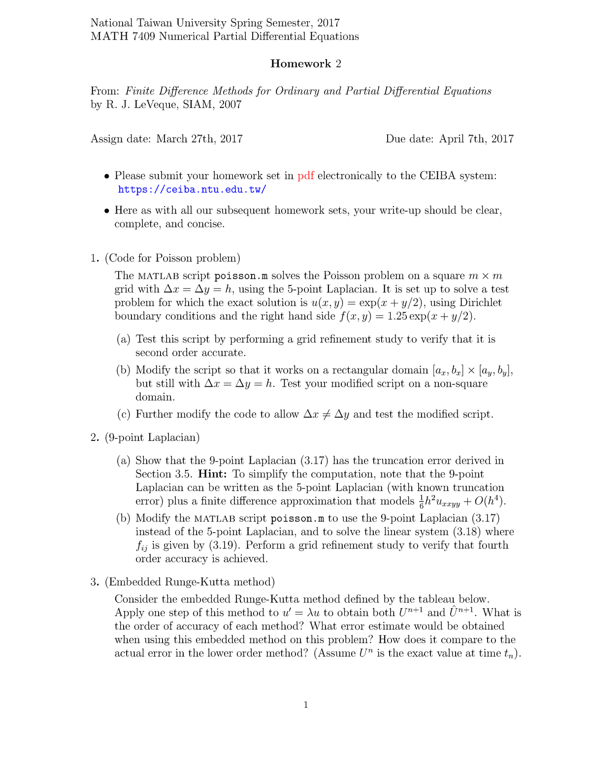 Partial Differential Equations Code