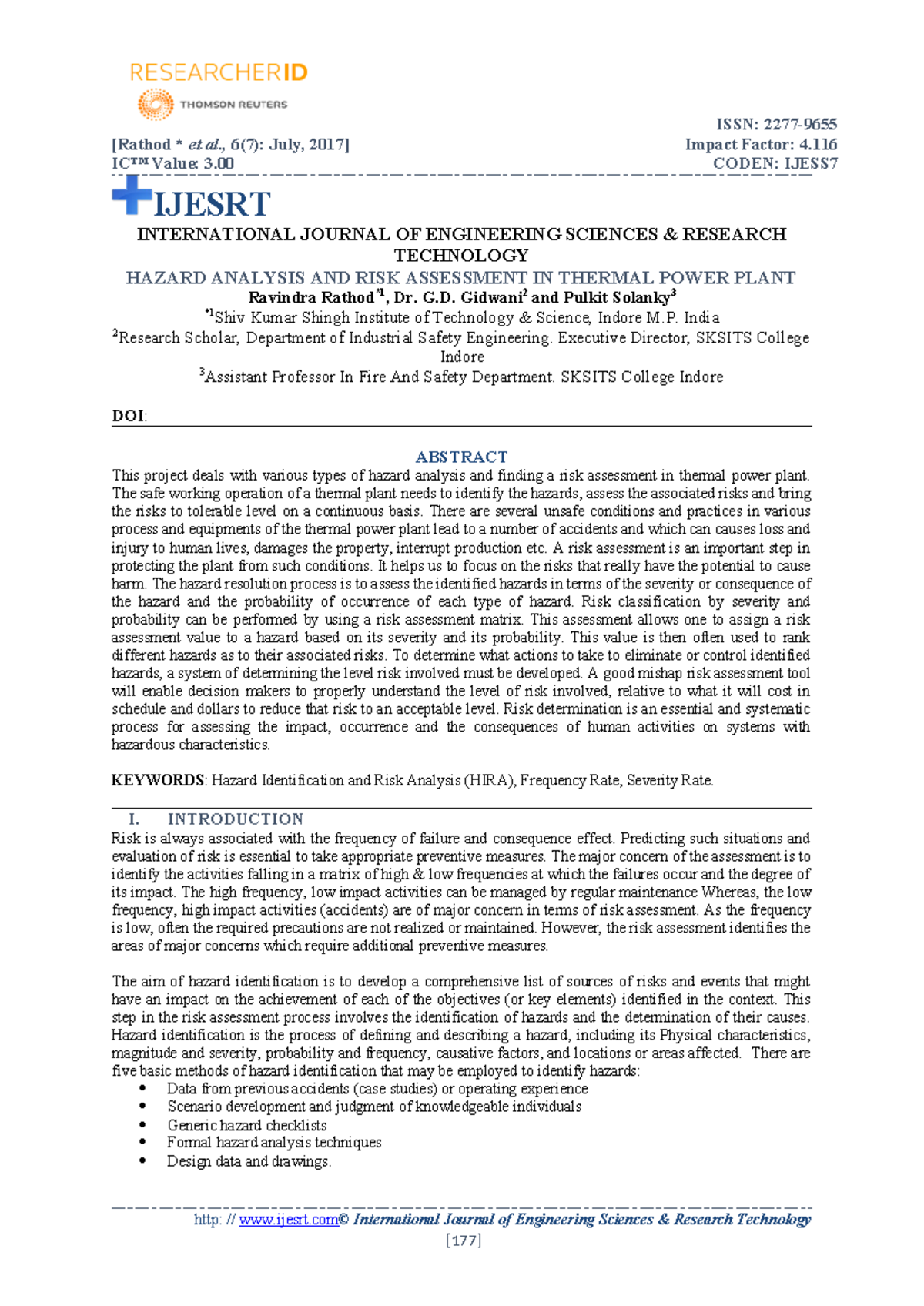 Ravi Rathod - for btech applied science - [Rathod * et al., 6(7): July ...