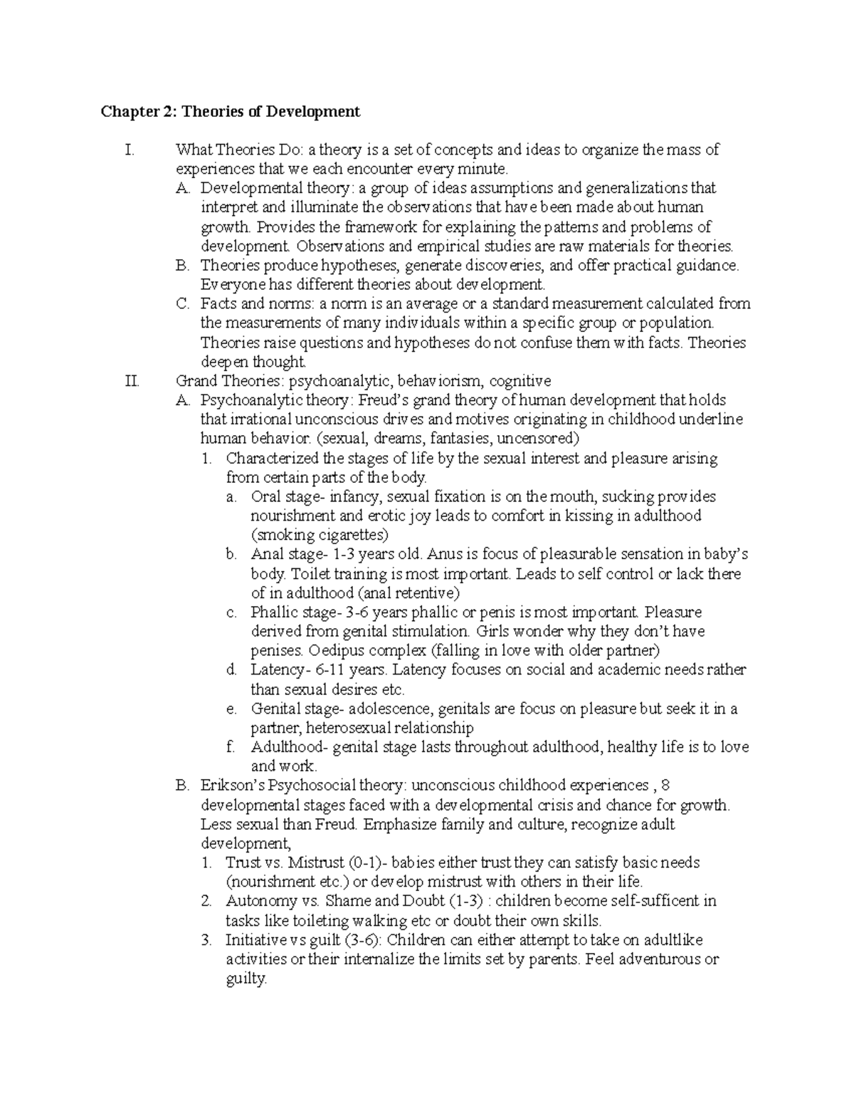 Chapter 2 - Developmental Psychology - Chapter 2: Theories of ...