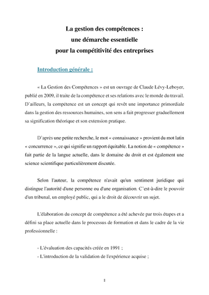 La Gestion Des Emplois Et Des Compétences - 6 - 1 La Gestion Des ...