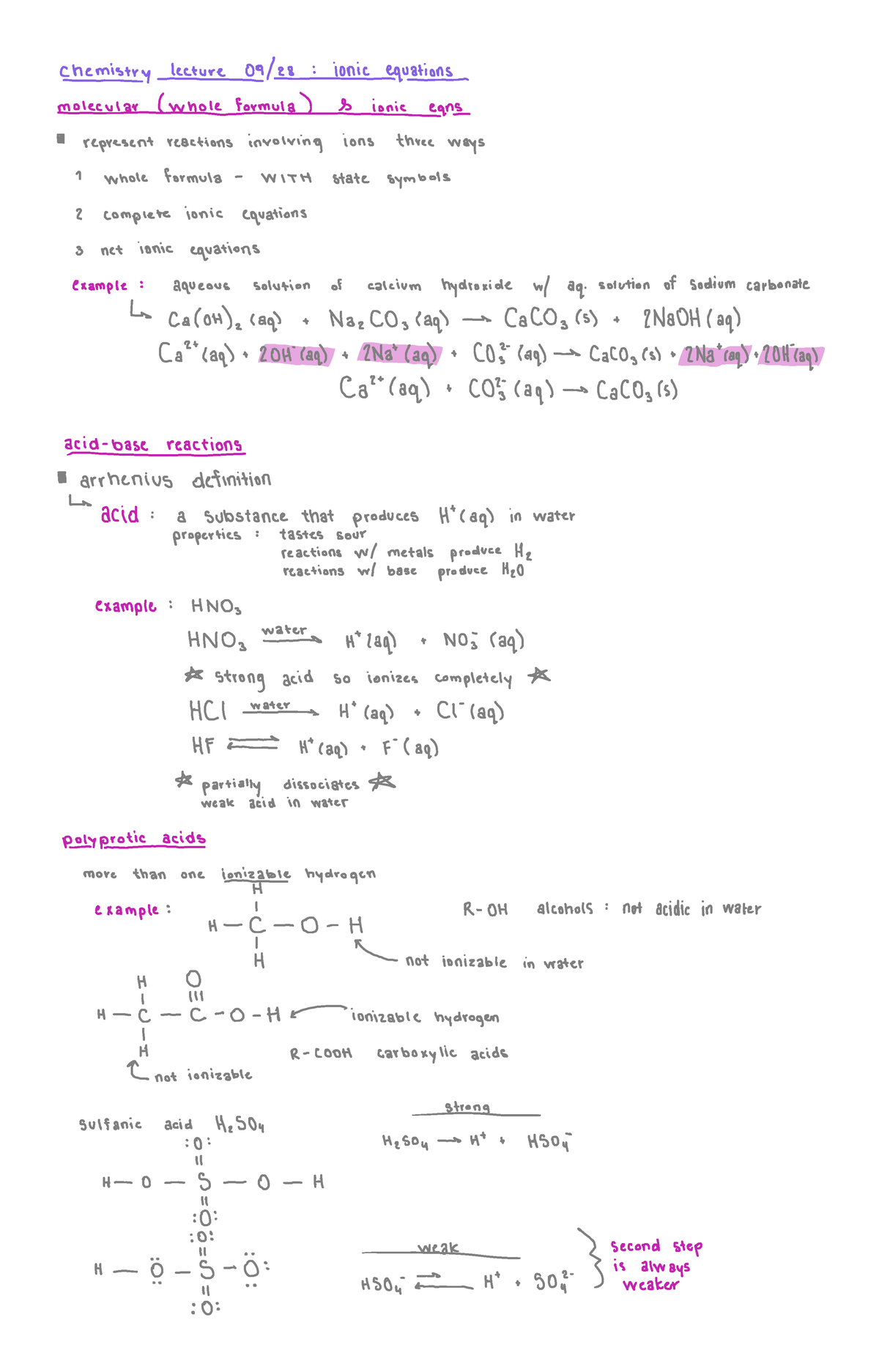 lecture 09/28 ionic equations - Chemistry lecture 09 / 28 : ionic ...