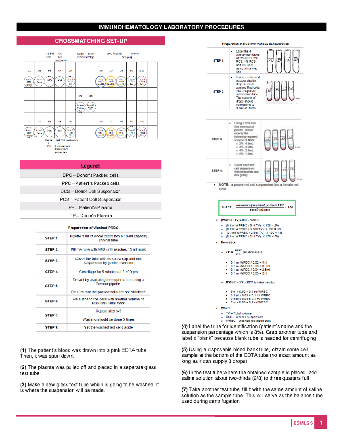 Crossmatching The purpose of the crossmatch is to detect the presence