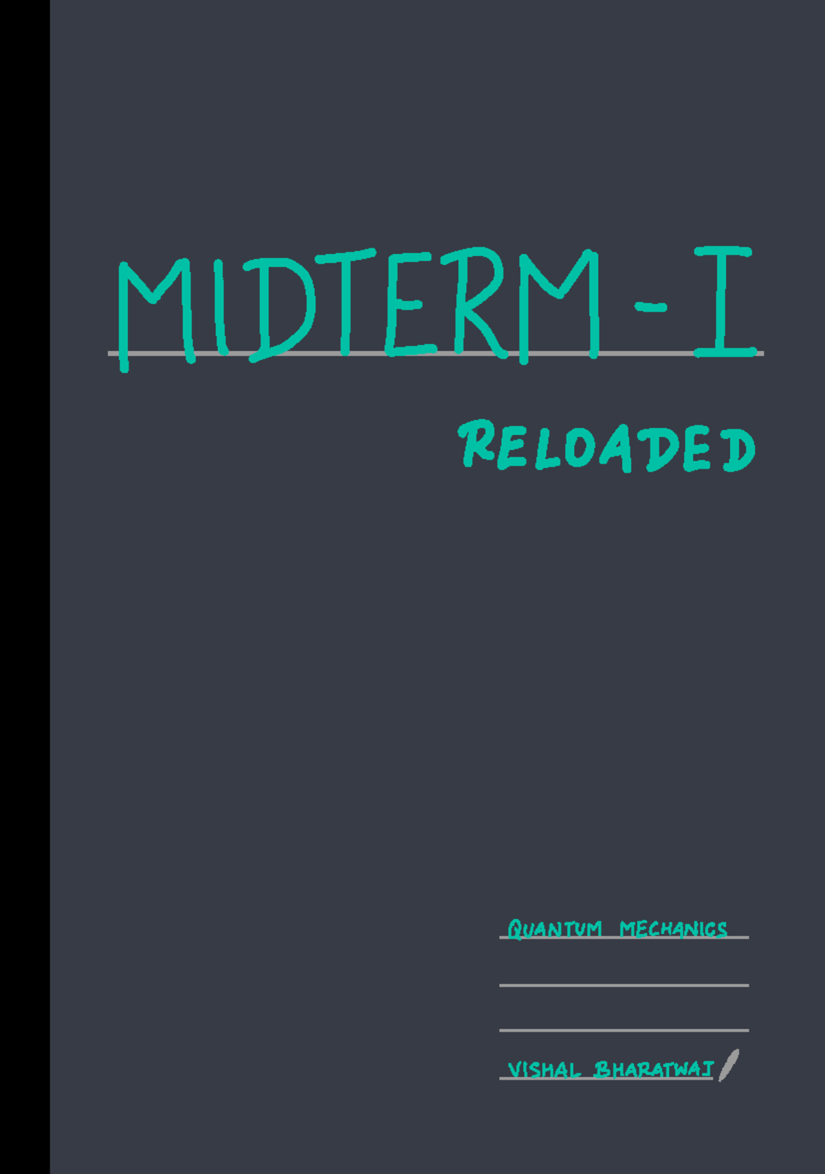 Mid Term Reloaded - Graduate Physics Quantum Mechanics course ...