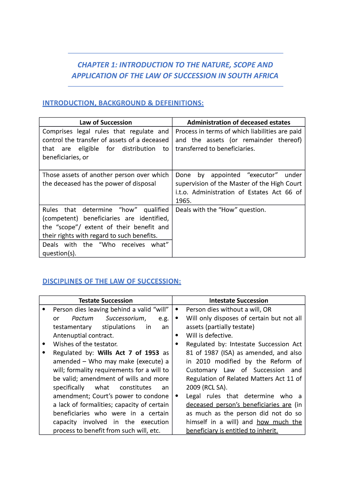 ERF Notes Chapters 1-5 - CHAPTER 1: INTRODUCTION TO THE NATURE, SCOPE ...