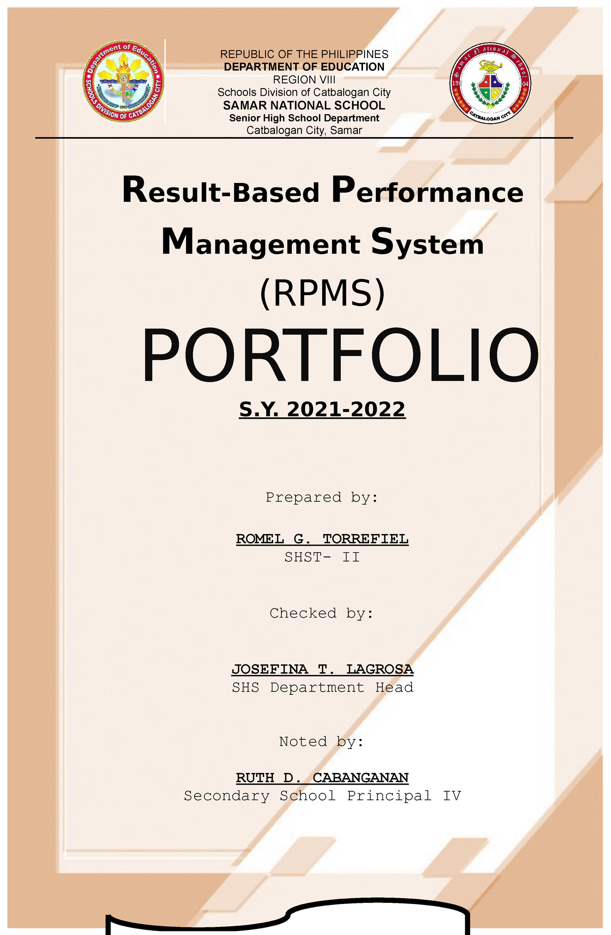 RPMS content materials and revise version for final copy - REPUBLIC OF ...