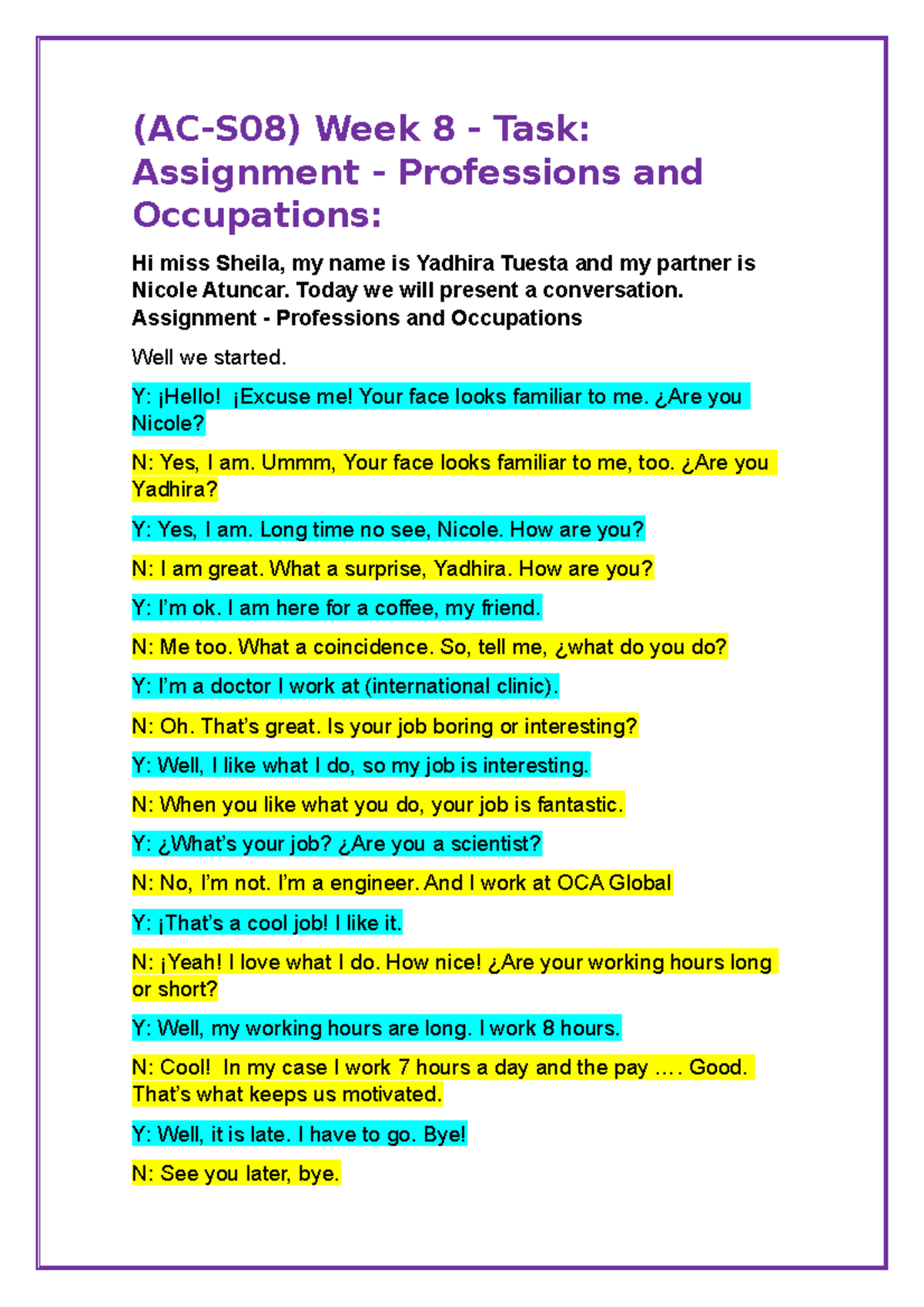 (ac s08) week 8 task assignment professions and occupations studocu