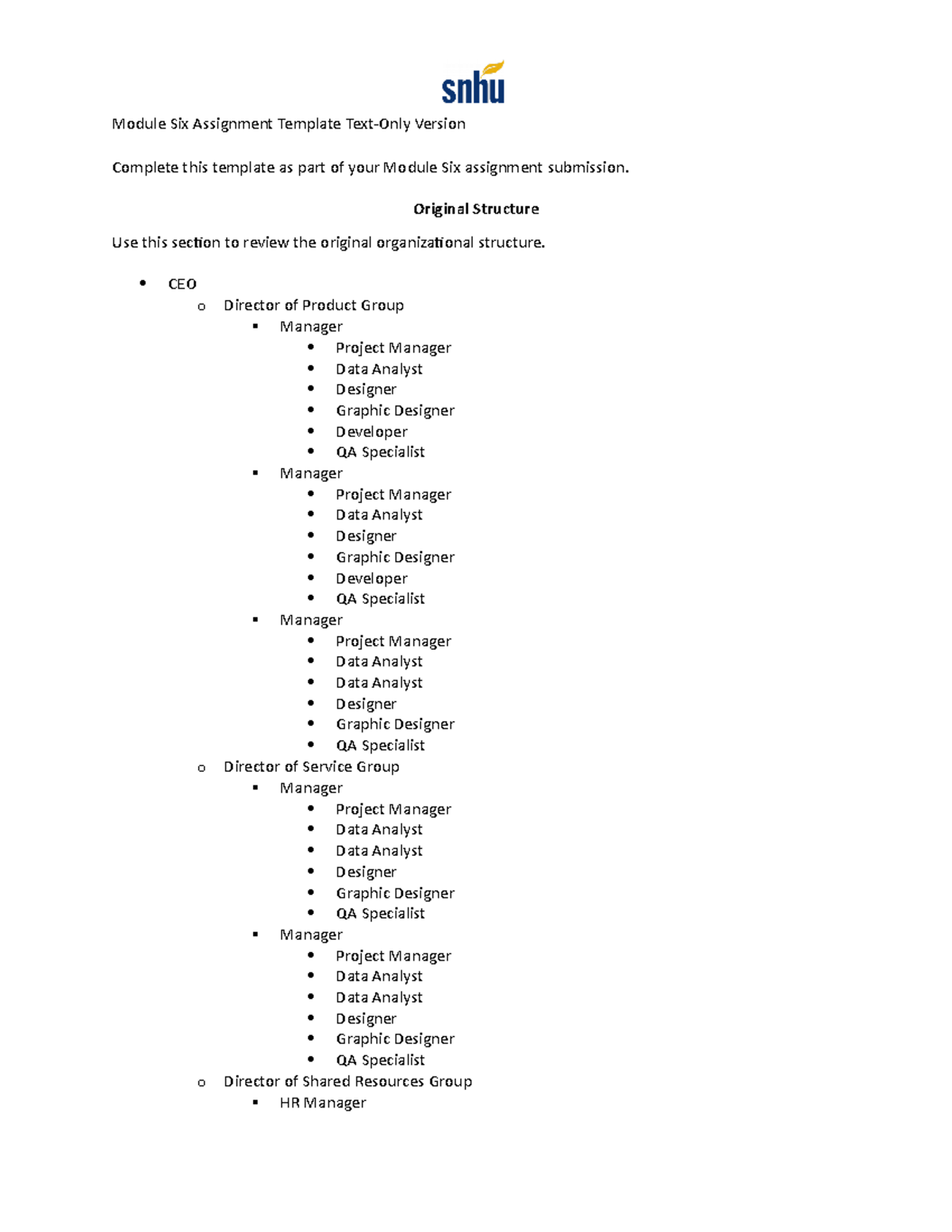 BUS 210 Module Six Assignment Text-Only Version - Module Six Assignment ...