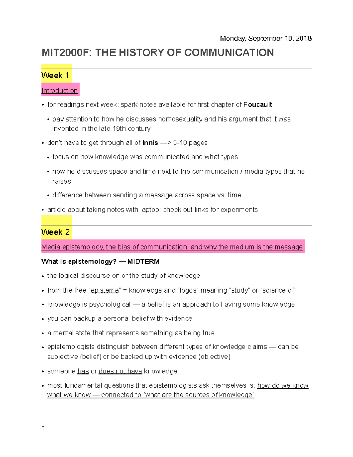 Mit2000 notes - MIT2000F: THE HISTORY OF COMMUNICATION Week 1 ...