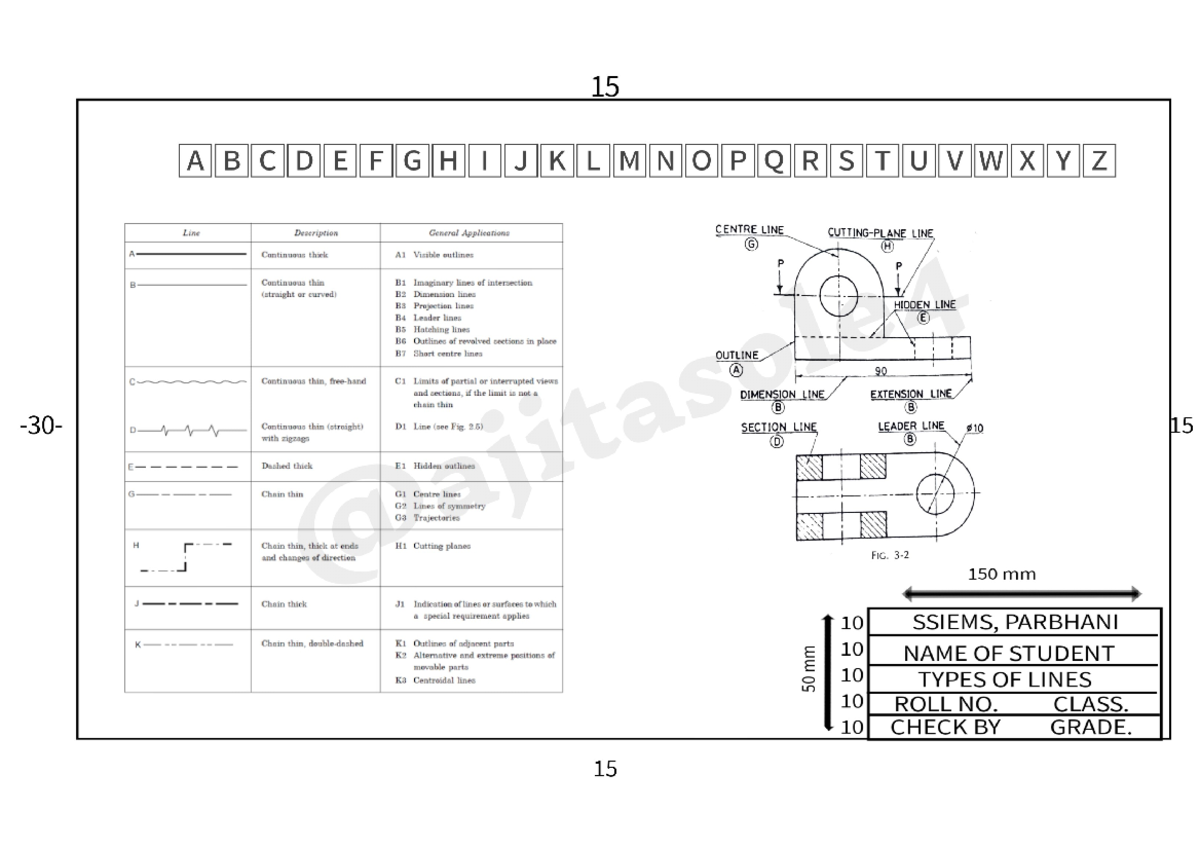 Engineering Graphics Sheet NO.1 . ajitasole 4 - / B. Tech (Electronics ...