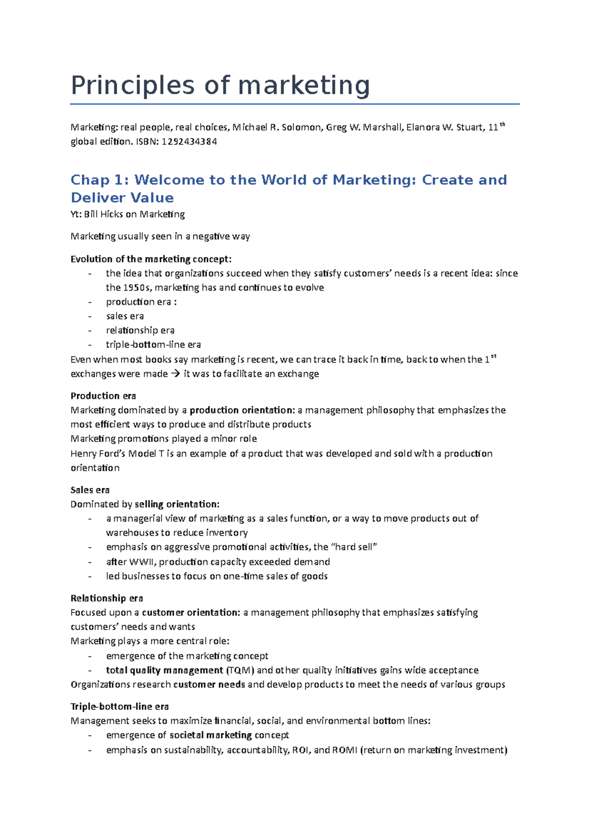 Principles of marketing - Principles of marketing Marketing: real ...