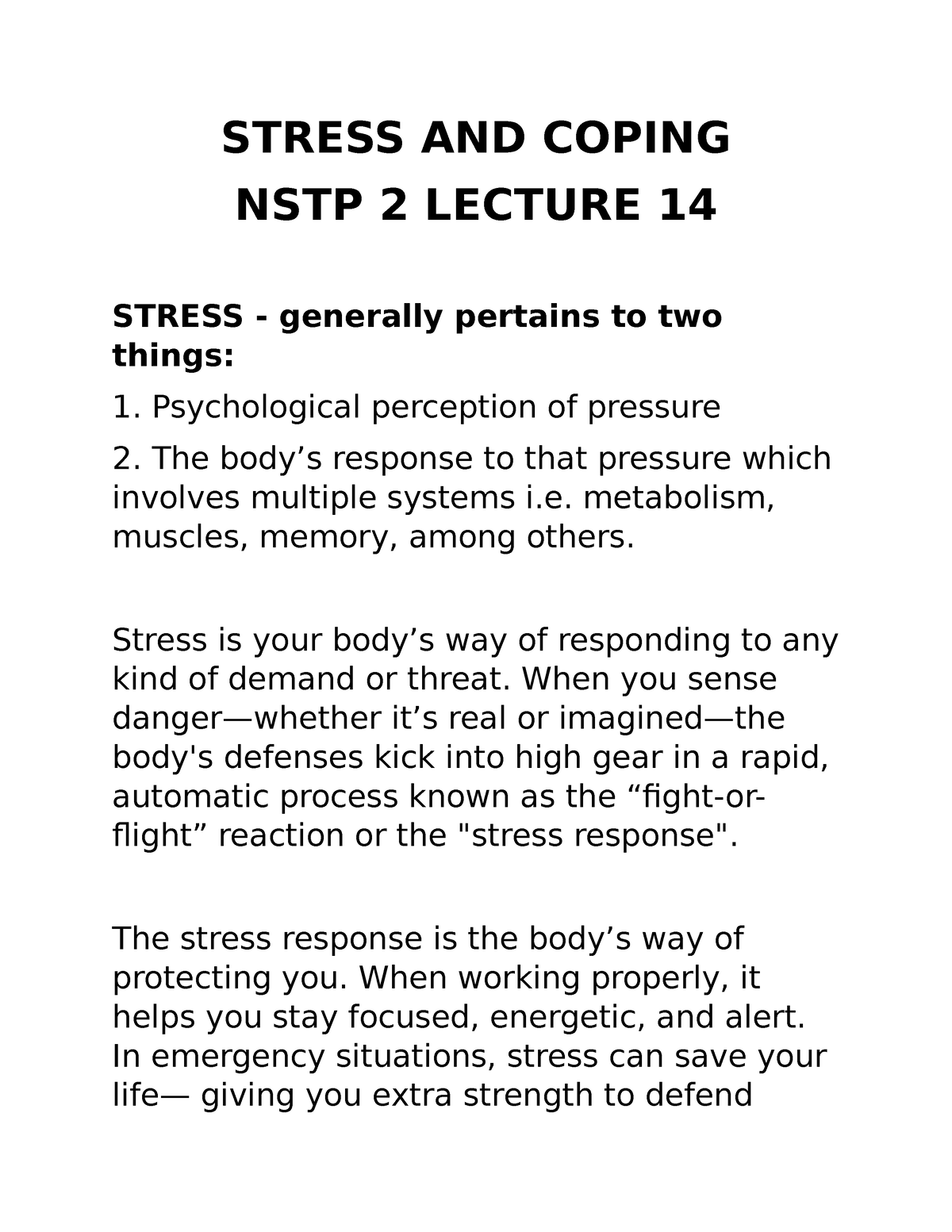 stress-and-coping-stress-and-coping-nstp-2-lecture-14-stress