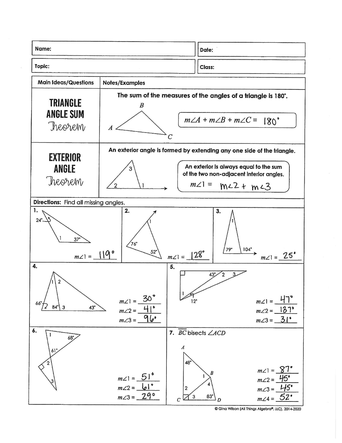 geometry assignment lesson 4 2 angles of triangles