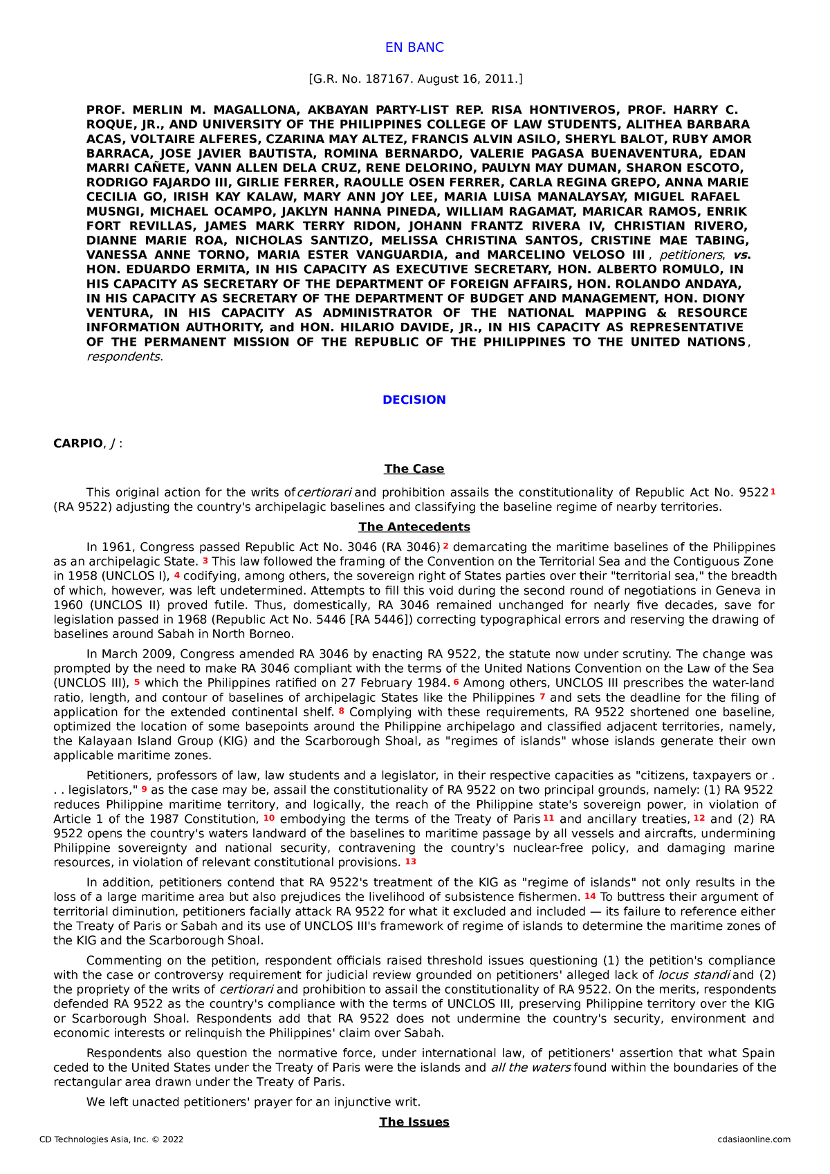 1. Magallona V. Ermita - Full Text - EN BANC [G. No. 187167. August 16 ...