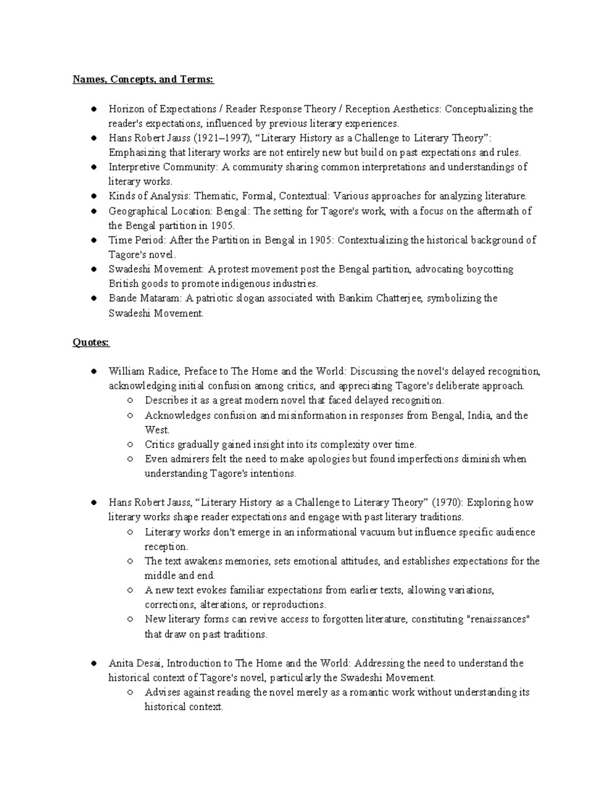 Lecture 5 - Post-class review of slides in class. - Names, Concepts ...