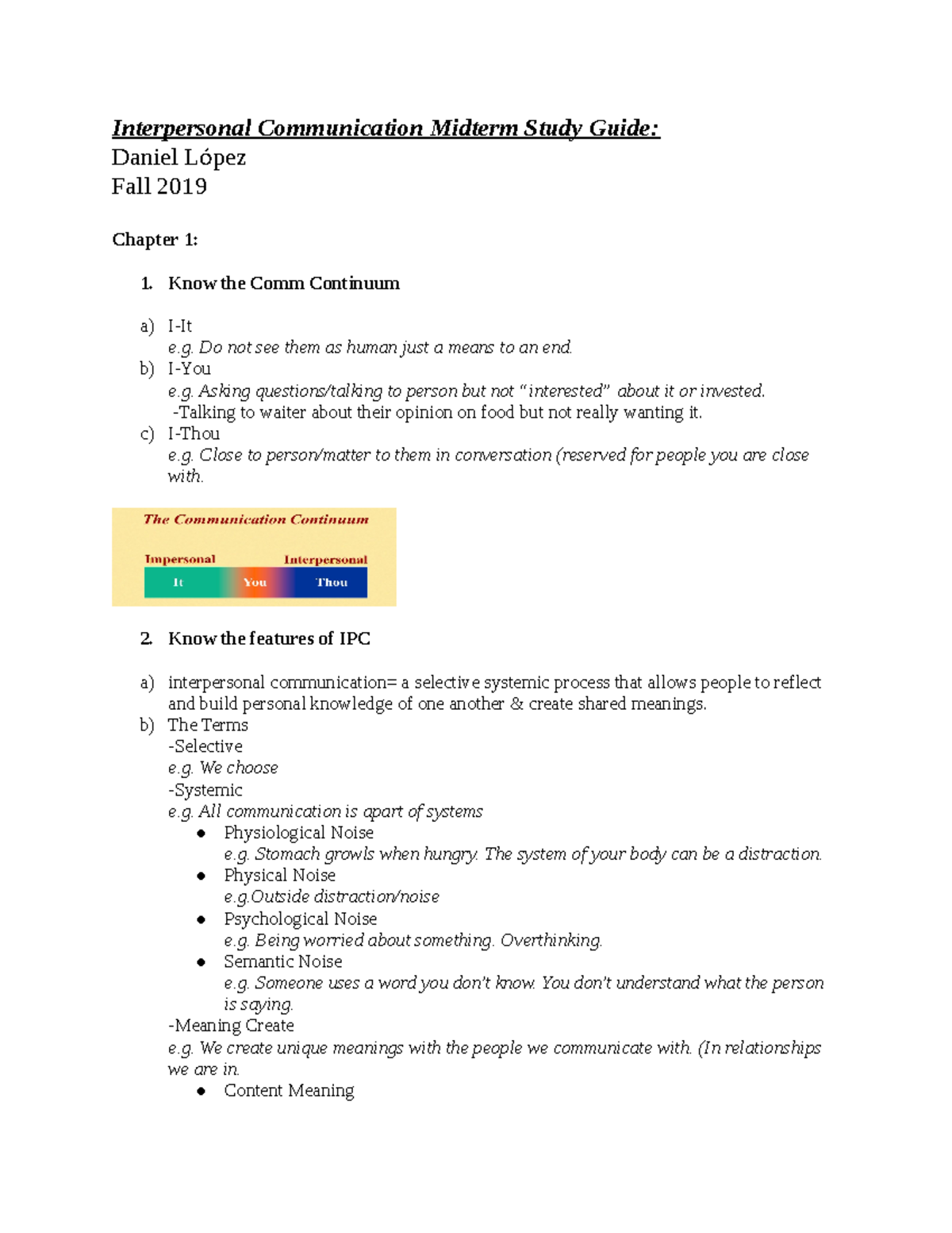 Interpersonal Midterm Study Guide - Interpersonal Communication Midterm ...