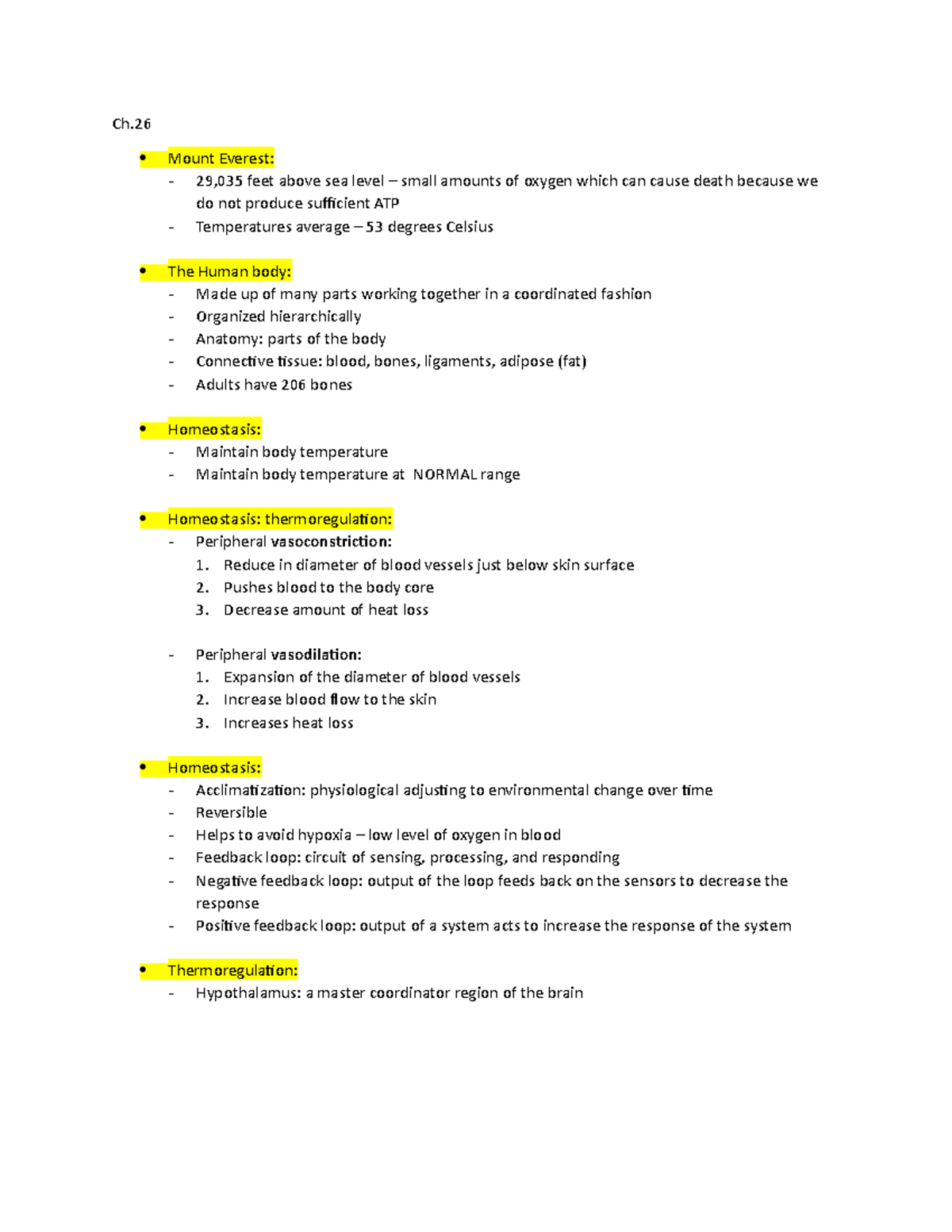 Ch. 26 - Lecture notes ch. 26 - Ch Mount Everest: 29,035 feet above sea ...