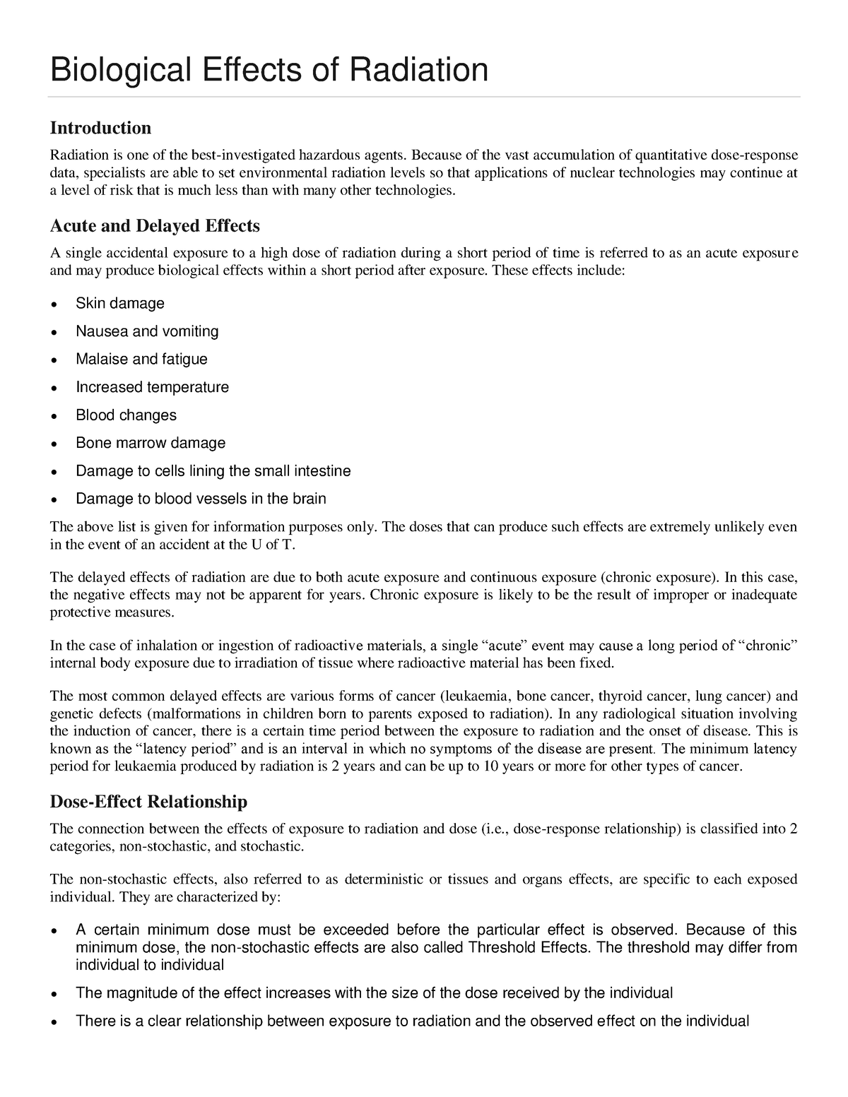 Biological Effects Of Radiation - Biological Effects Of Radiation ...