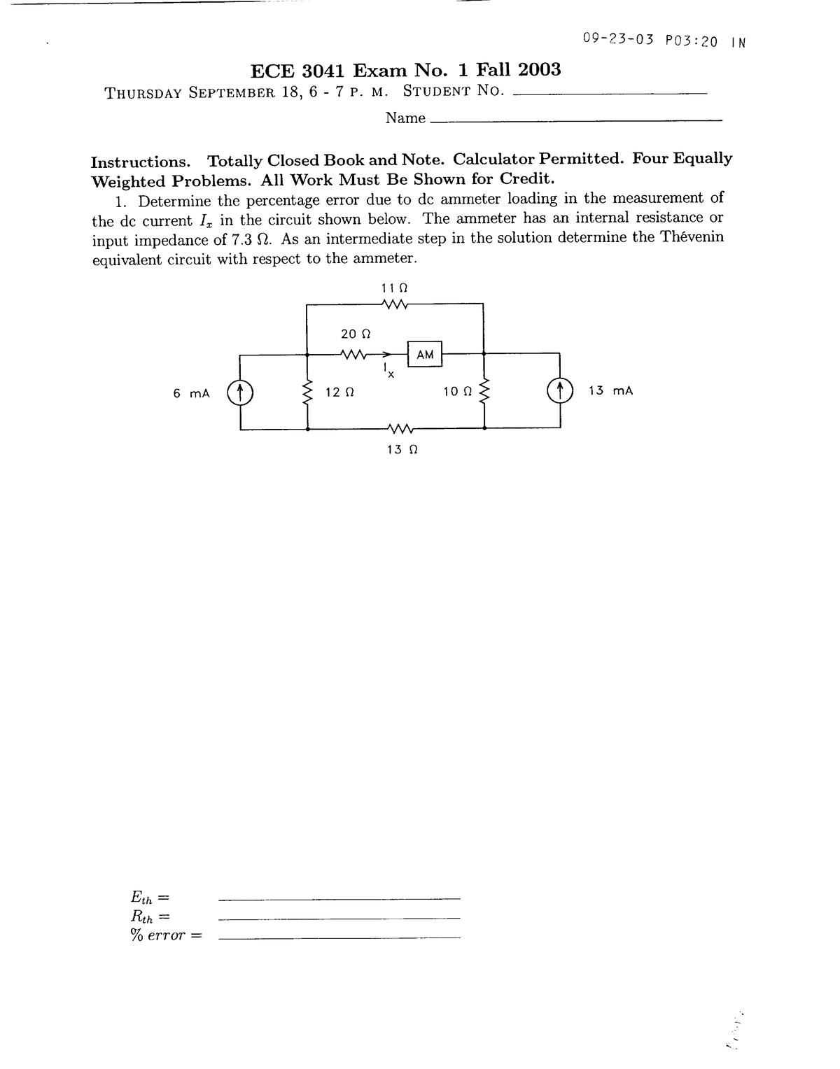 Exam1 B - Exam Practice - ECE 3041 - Studocu