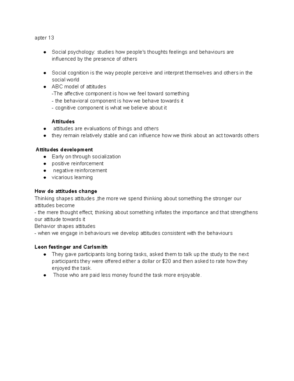 Psych chapter 13 - Lecture notes all - apter 13 Social psychology ...