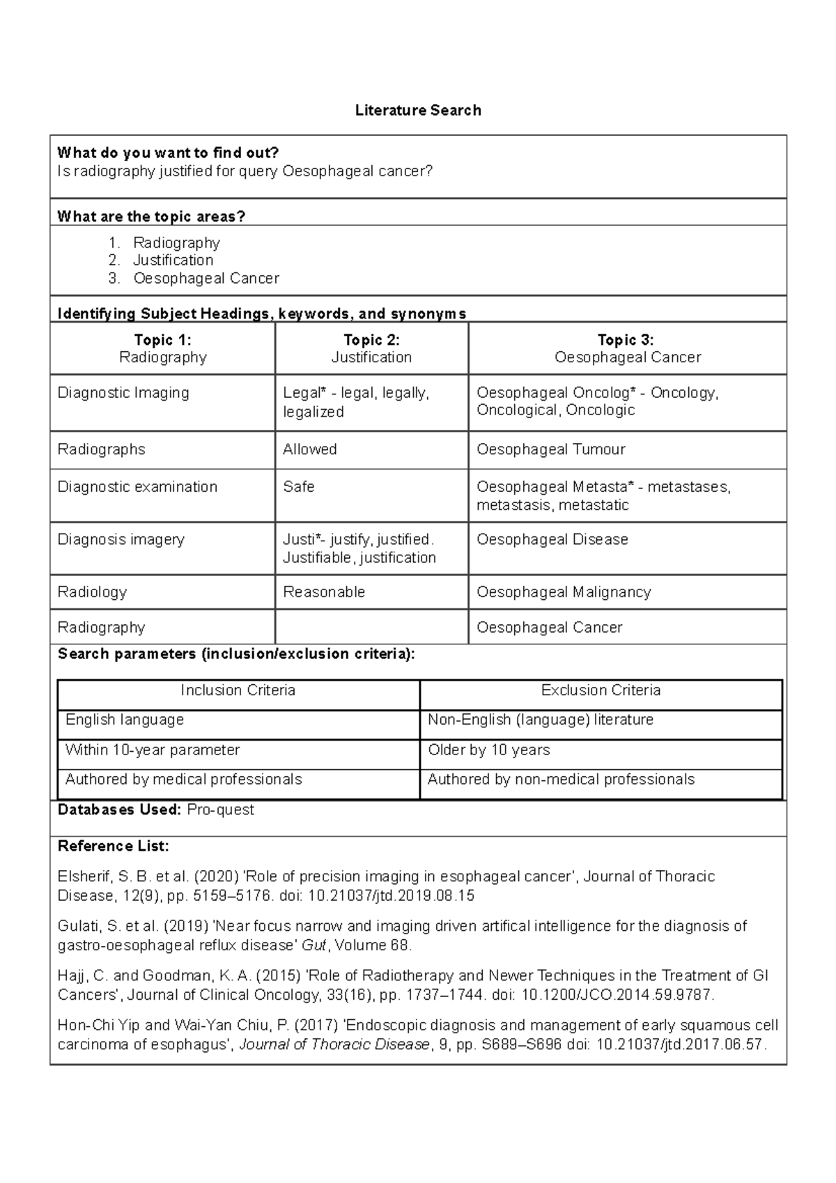 Example Literature Search - Literature Search What do you want to find ...