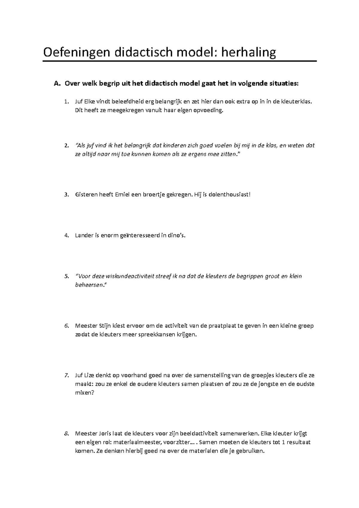 Oefeningen didactisch model student - Oefeningen didactisch model ...