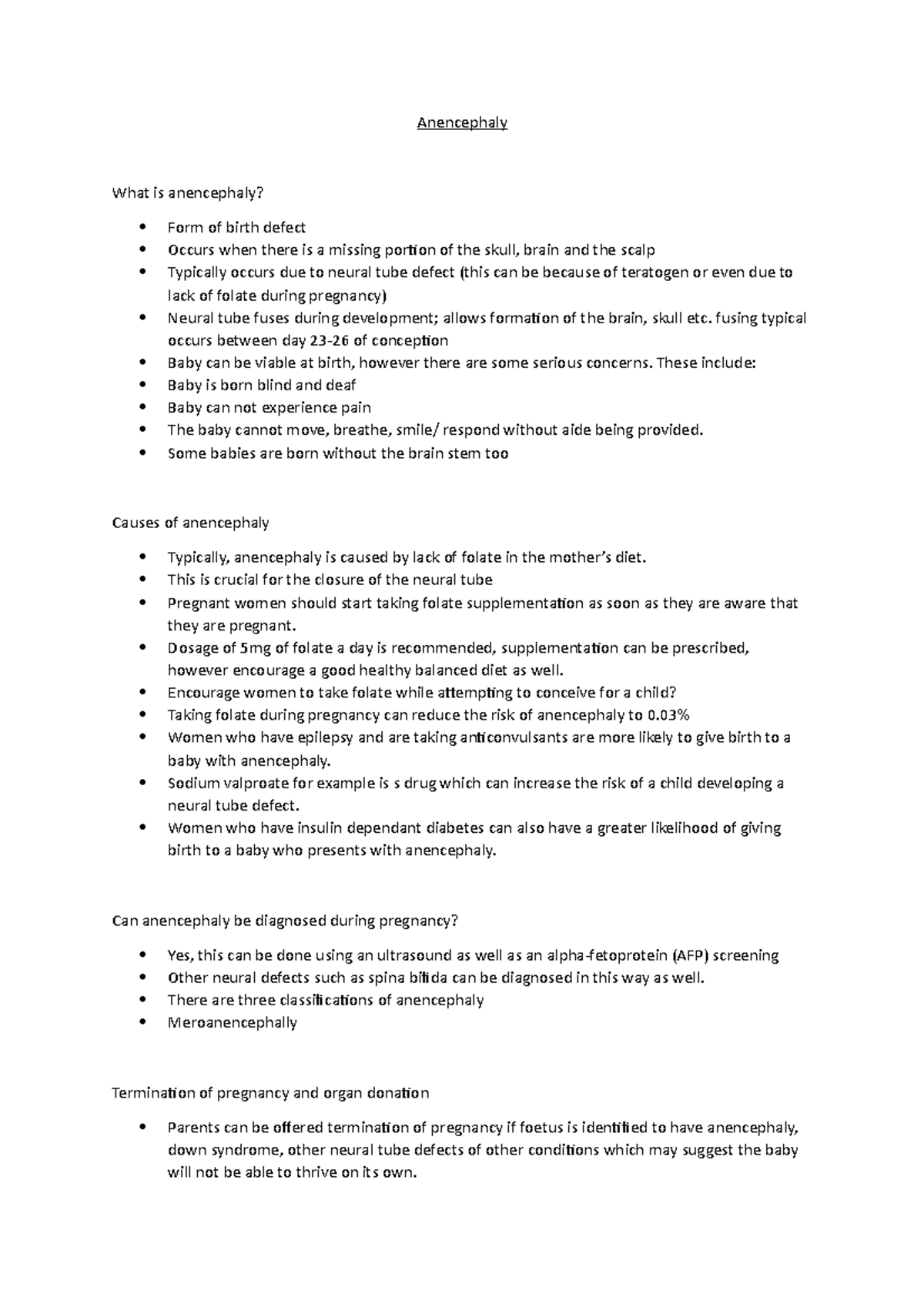 Anencephaly - summary of said topic - Anencephaly What is anencephaly ...