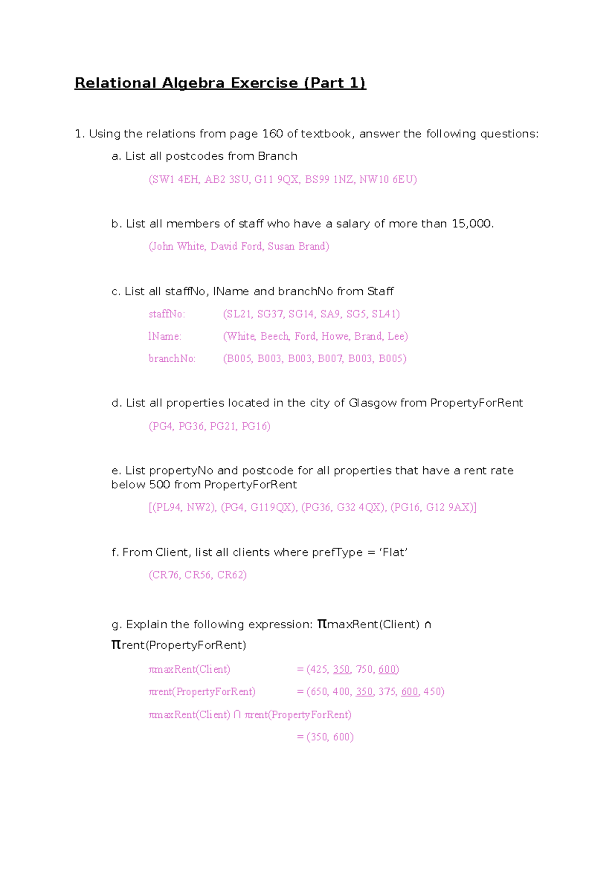 Class Excercise - Topic 1-3 - Relational Algebra Exercise (Part 1 ...