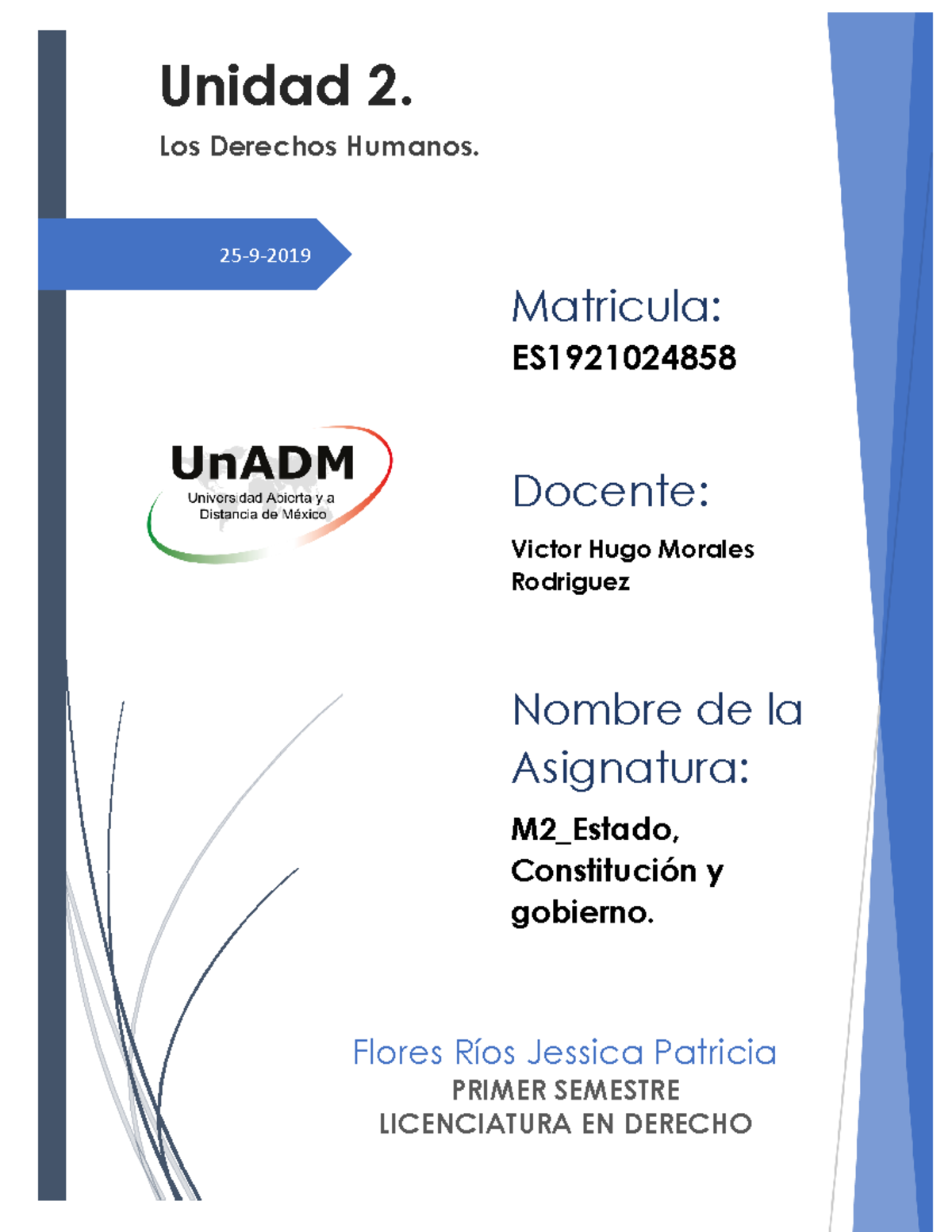 M2 U2 S5 JEFR - Ejercicios De La Carrera De Derecho - Unidad 2. Los ...