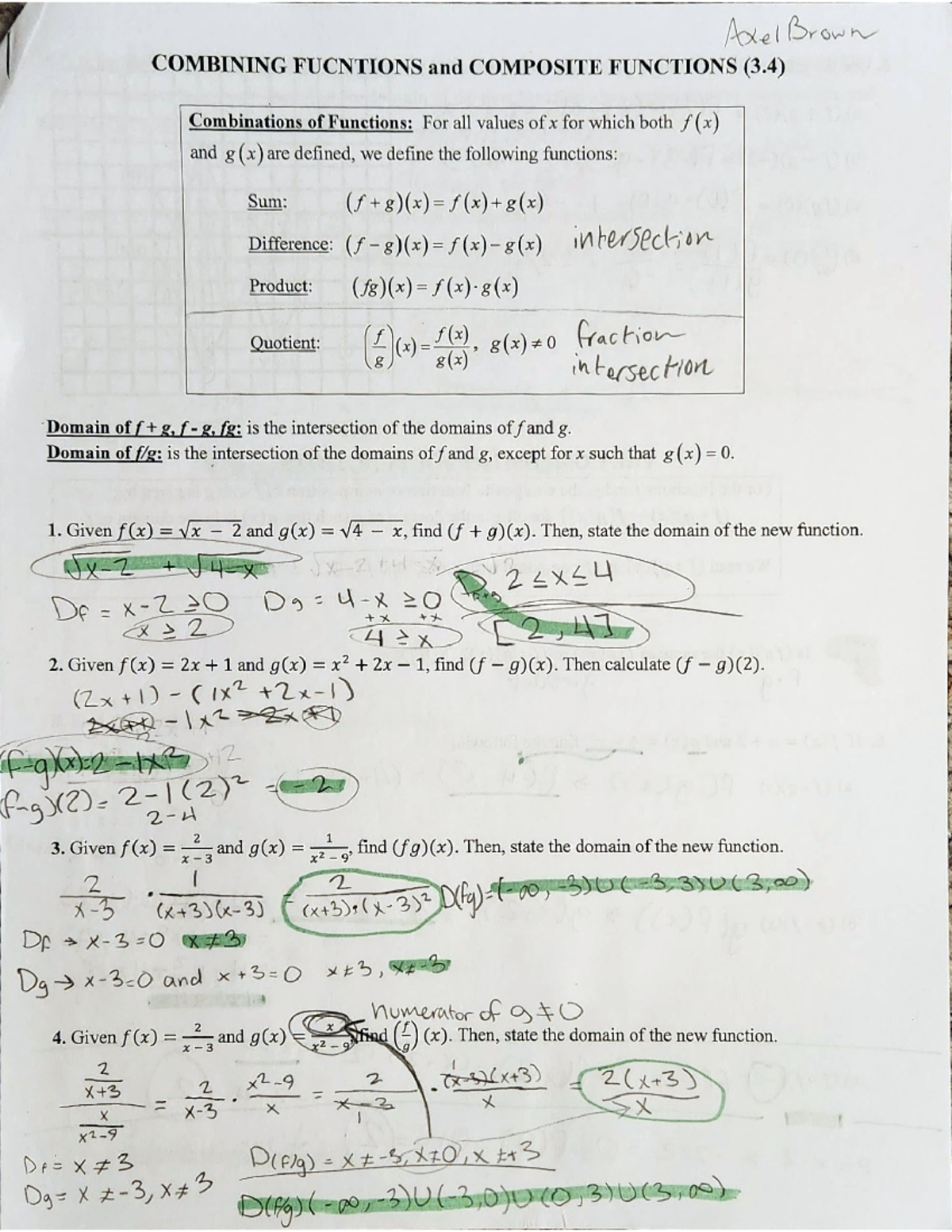1470.3 1470 3.4 NOTES 1/4 3.4 Combining Functions and Composite