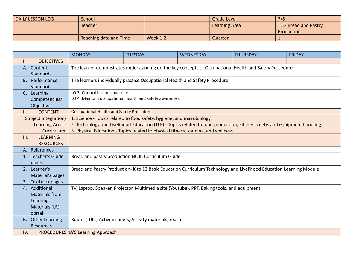 DLL-bpp7-8 Week 7 - DAILY LESSON LOG School Grade Level 7/ Teacher ...