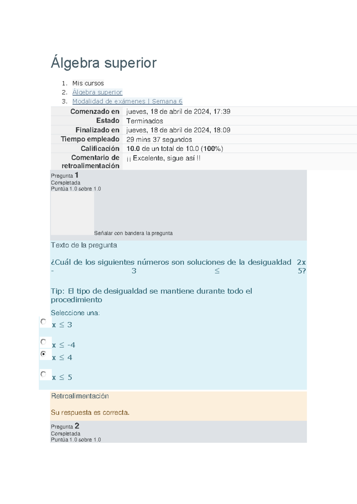 Álgebra Superior Semana 6 - Álgebra Superior 1. Mis Cursos 2. Álgebra ...