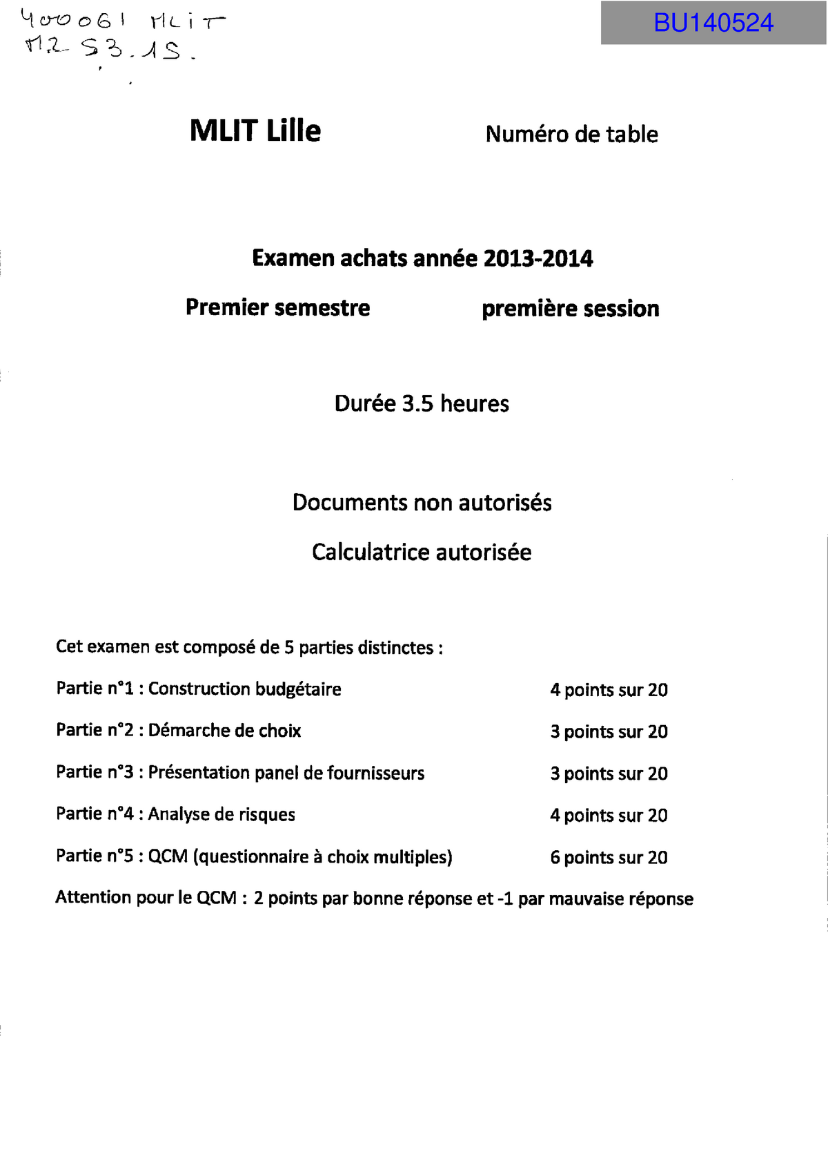 Economie Et Management Master 2 Rattrapage 1ER SEMESTRE 1ERE SESSION ...