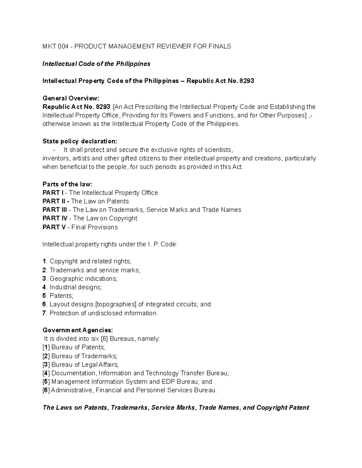 MKT 004 - Product Management Reviewer FOR Finals - MKT 004 - PRODUCT ...