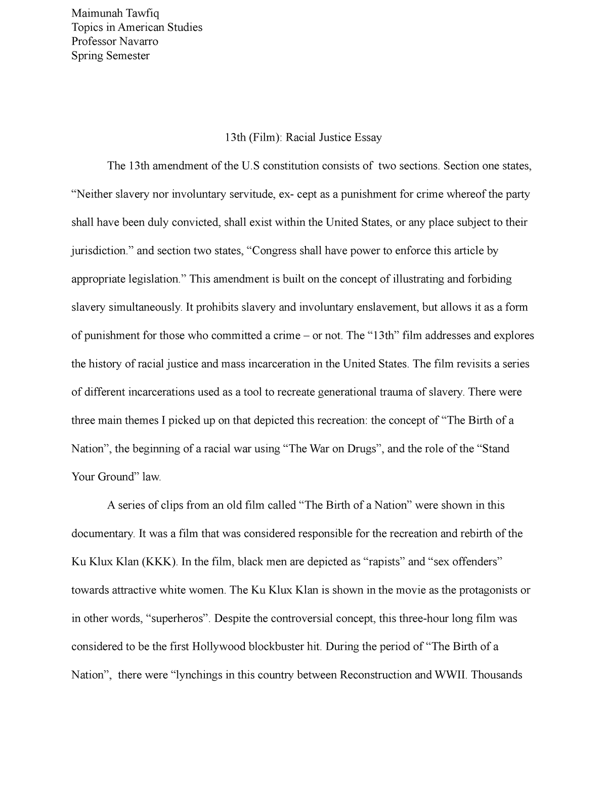 essay about racial justice