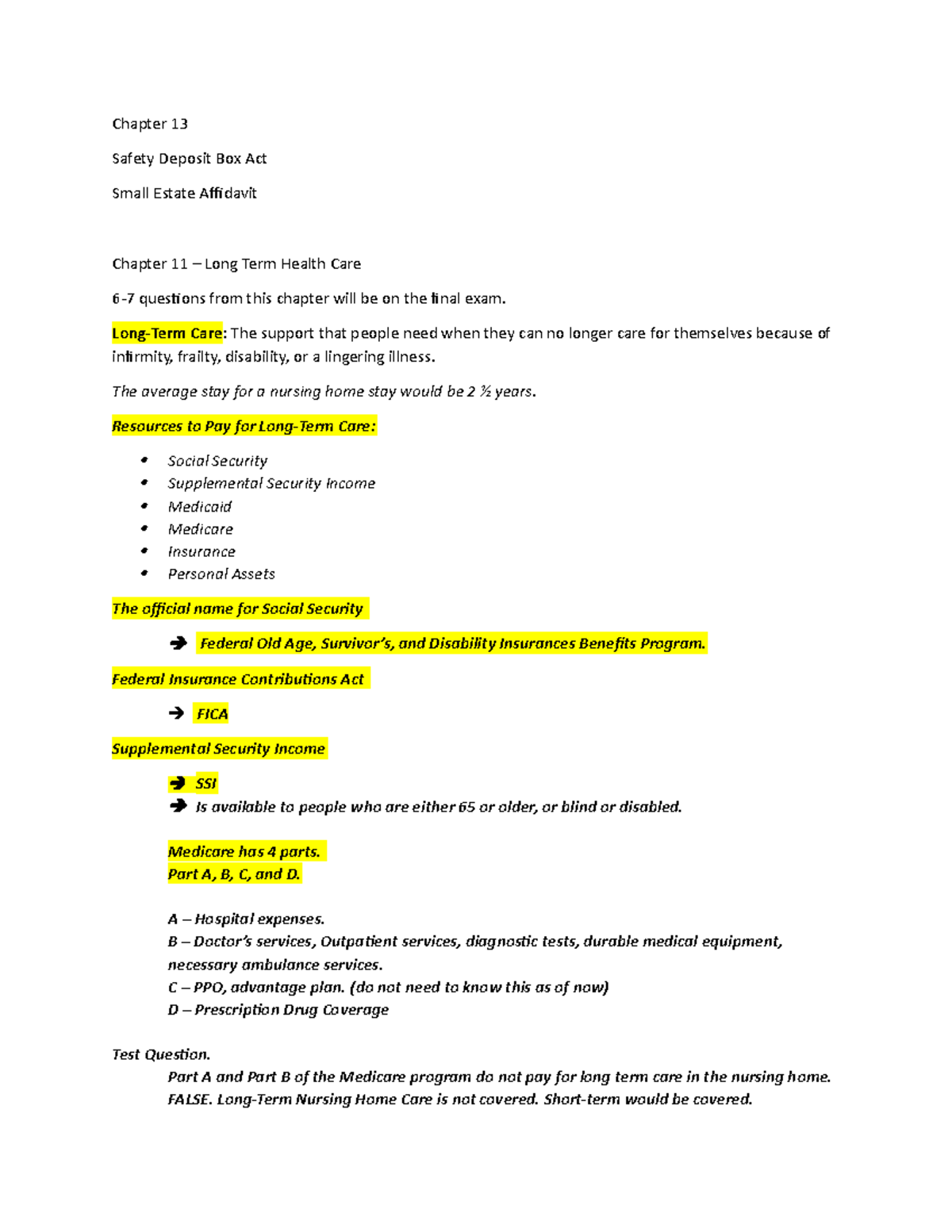 Class Notes 4-19-18 - Chapter 13 Safety Deposit Box Act Small Estate ...