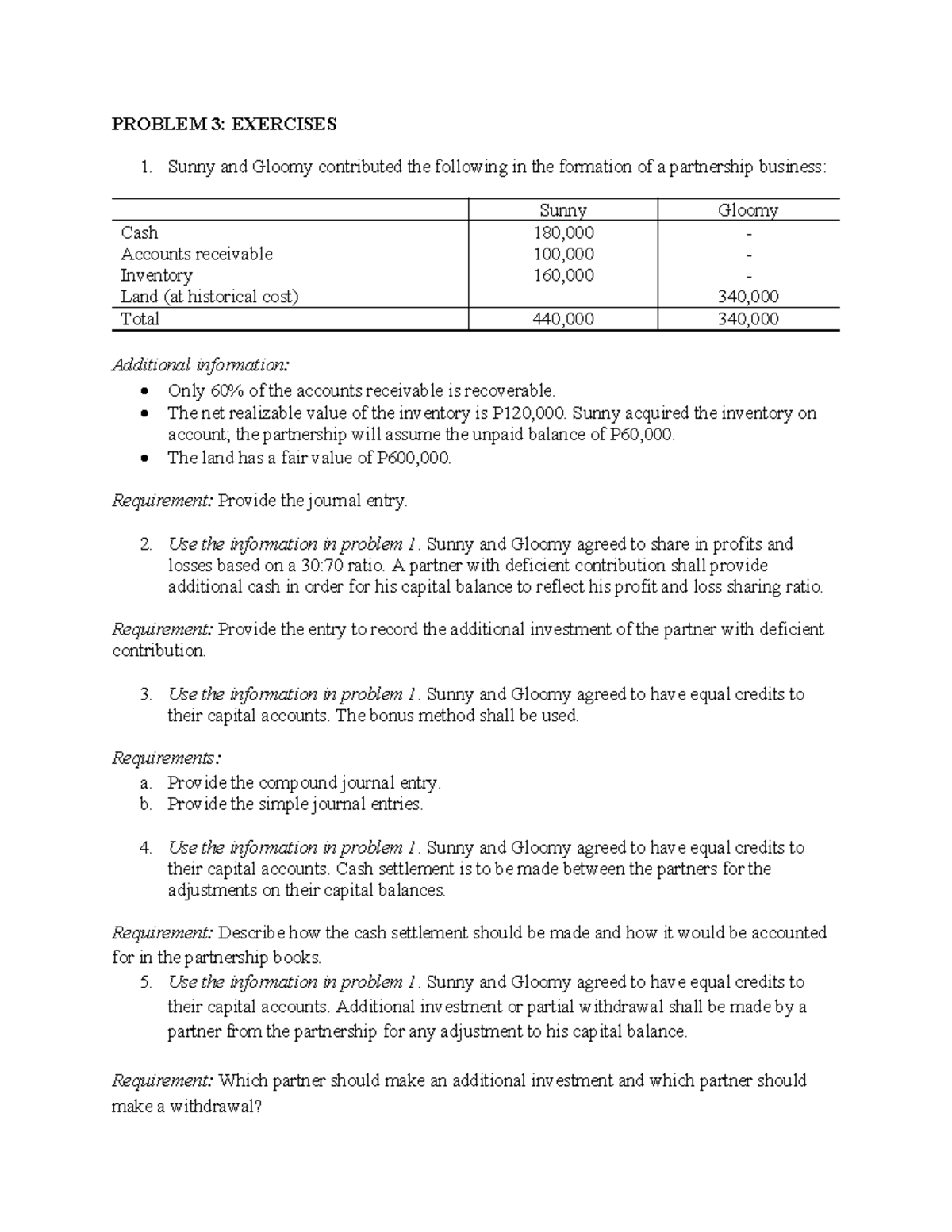 523773669 Problem 3 5 6 Special Transaction - PROBLEM 3: EXERCISES ...